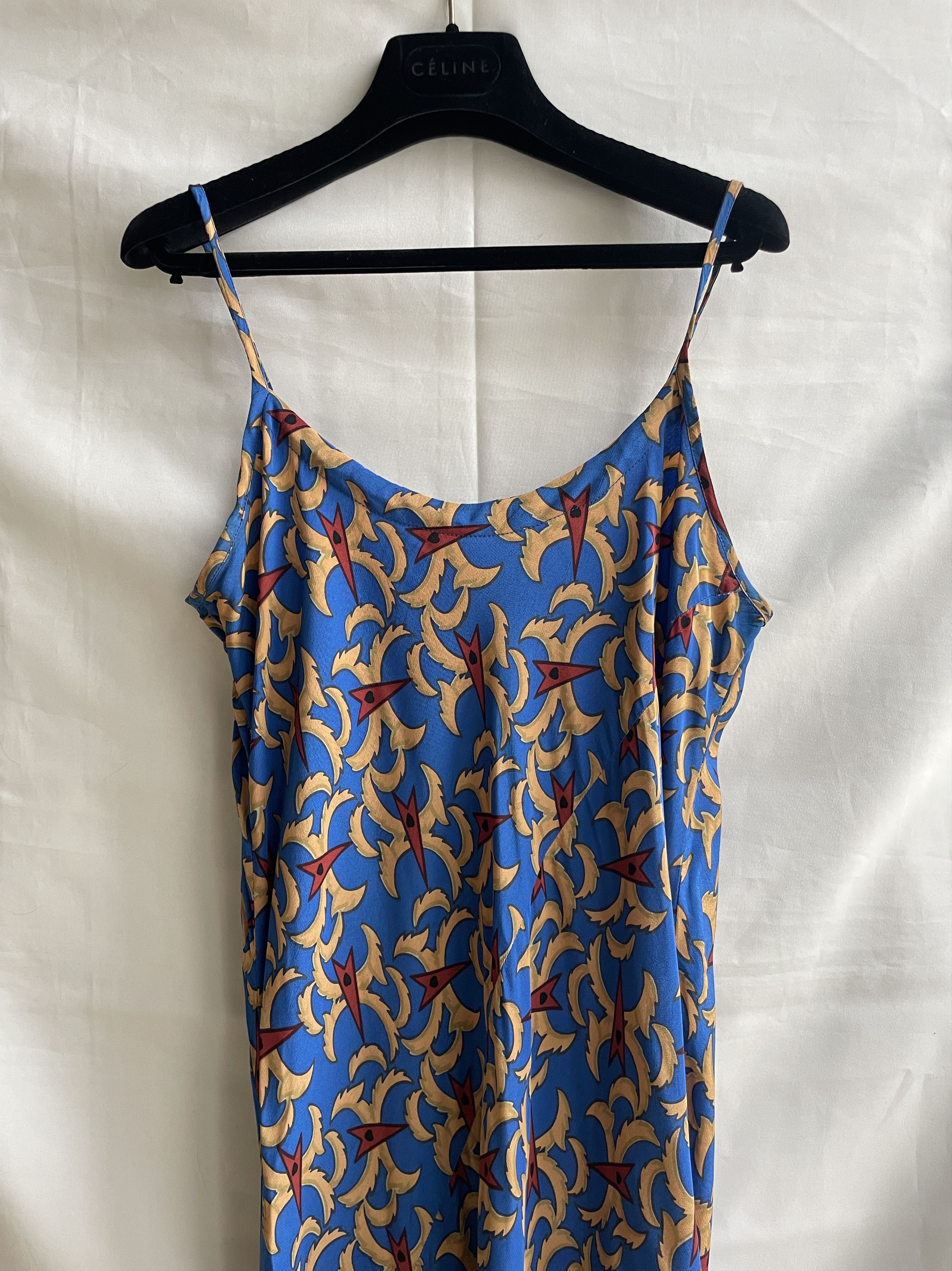 Vintage Paula & Mopitz Ibiza Loewe VTG 70s Silk Maxi Slip Dress Size M / US 6-8 / IT 42-44 - 3 Thumbnail