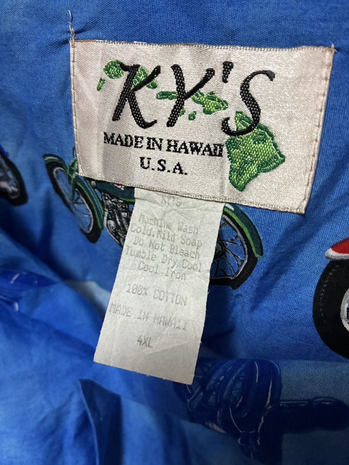 Vintage Aloha Shirt/Motorcycle Print/Made in Hawaii/Vintage/4XL Size US XXL / EU 58 / 5 - 5 Thumbnail