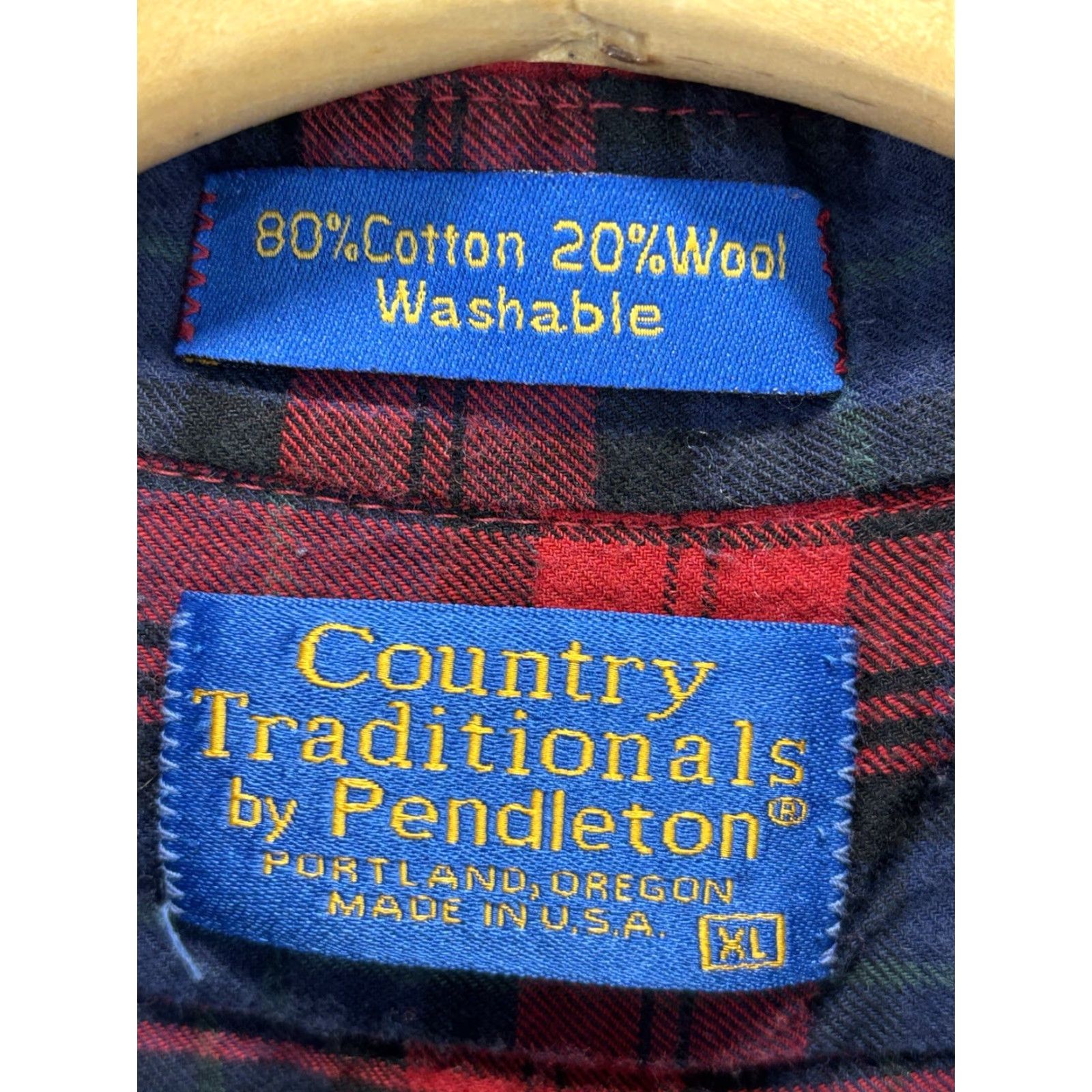 Pendleton VINTAGE Pendleton Wool Blend Flannel Shirt XL Red Tartan Mens Button-Up Long Sleeve Plaid Country Traditionals 90s USA Womens? Size US XL / EU 56 / 4 - 5 Thumbnail