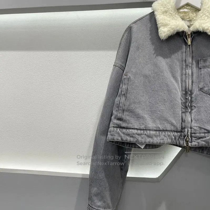 Miu Miu Miu Miu Winter Gray Nylon Jacket with Logo . Size XXS / US 00 / IT 34 - 2 Thumbnail