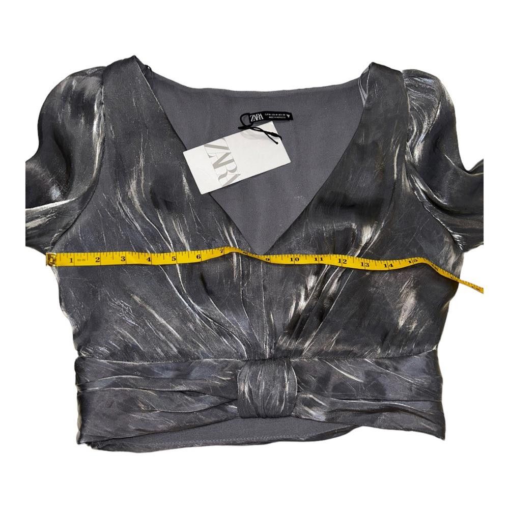 Zara Zara l NWT Metallic Effect Crop Top Medium Size M / US 6-8 / IT 42-44 - 5 Thumbnail