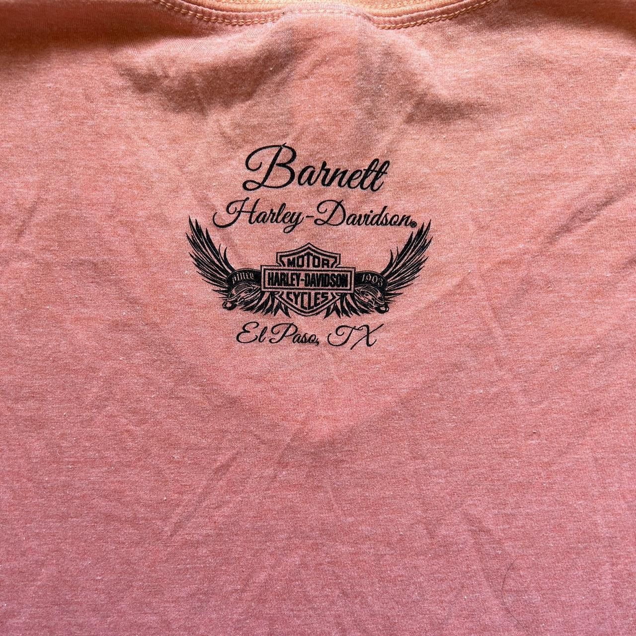 Harley Davidson × Vintage Vintage Harkey Davidson Women’s V-Neck Tee Pink Gradient Size S / US 4 / IT 40 - 4 Thumbnail
