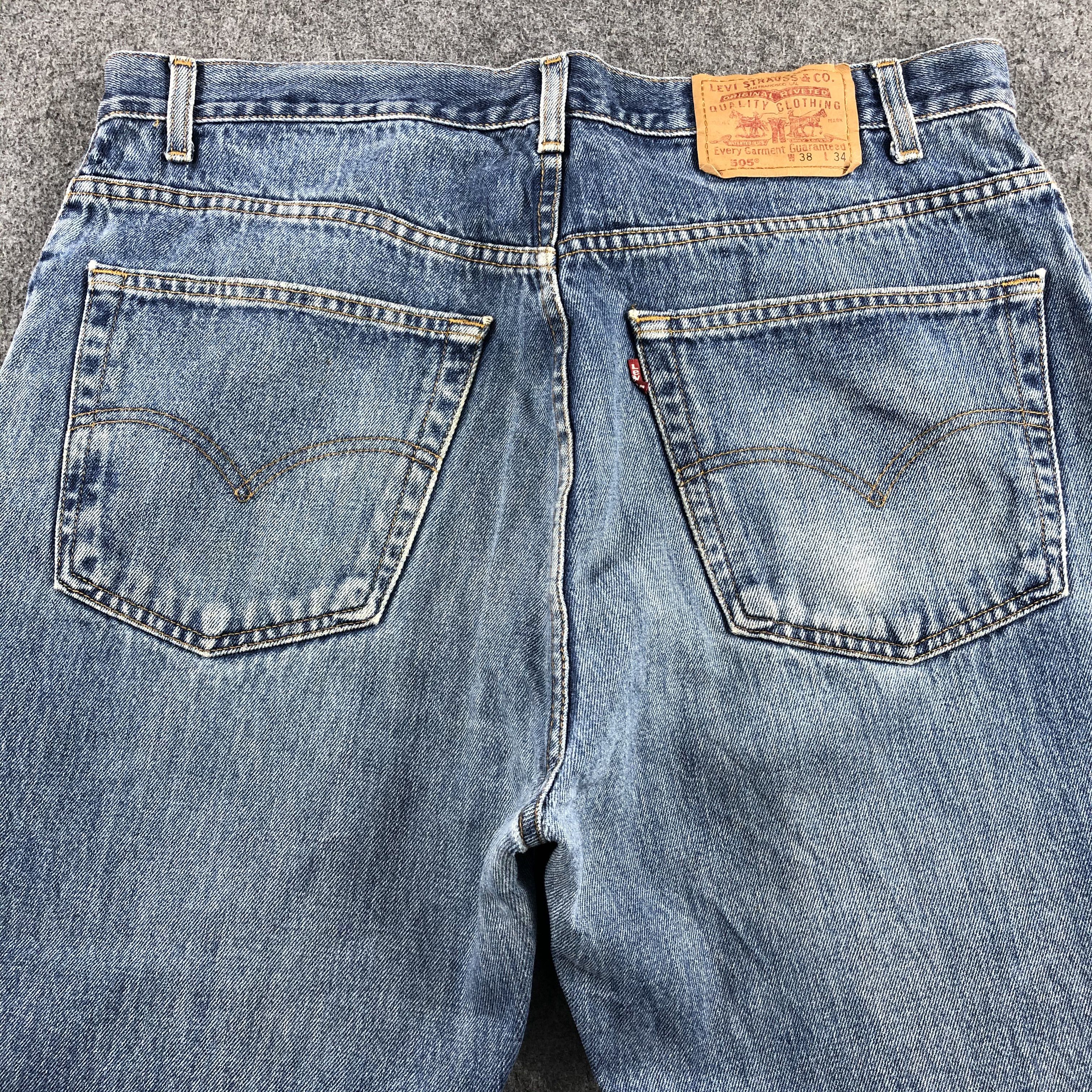 Levi's 90s Vintage Blue Wash Levis 505 Jeans-J1556 Size US 38 / EU 54 - 4 Thumbnail