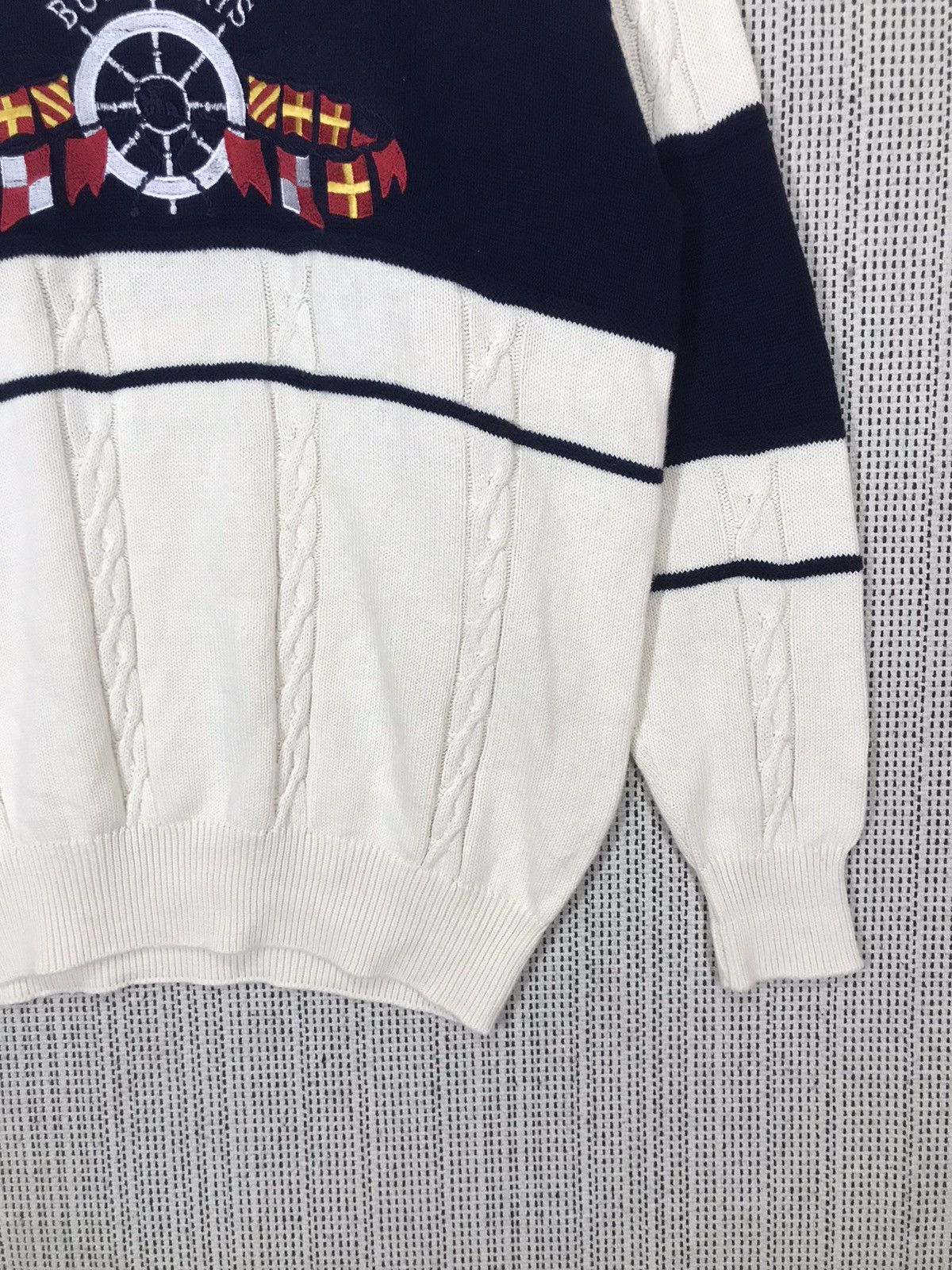 Burberry × Designer × Vintage ‼️VINTAGE BURBERRY SPELL OUT KNIT SWEATER MADE IN ENGLAND‼️ Size US L / EU 52-54 / 3 - 2 Thumbnail