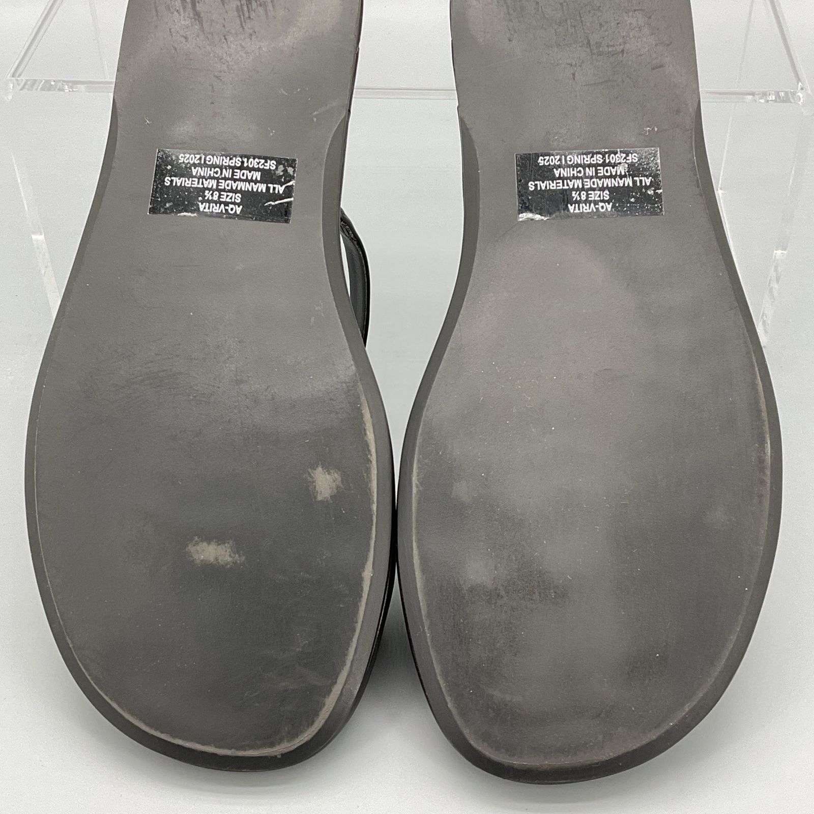 AQUA Aqua Women’s Rita Flat Sandals Black Size 8.5 Size US 8.5 / IT 38.5 - 10 Thumbnail