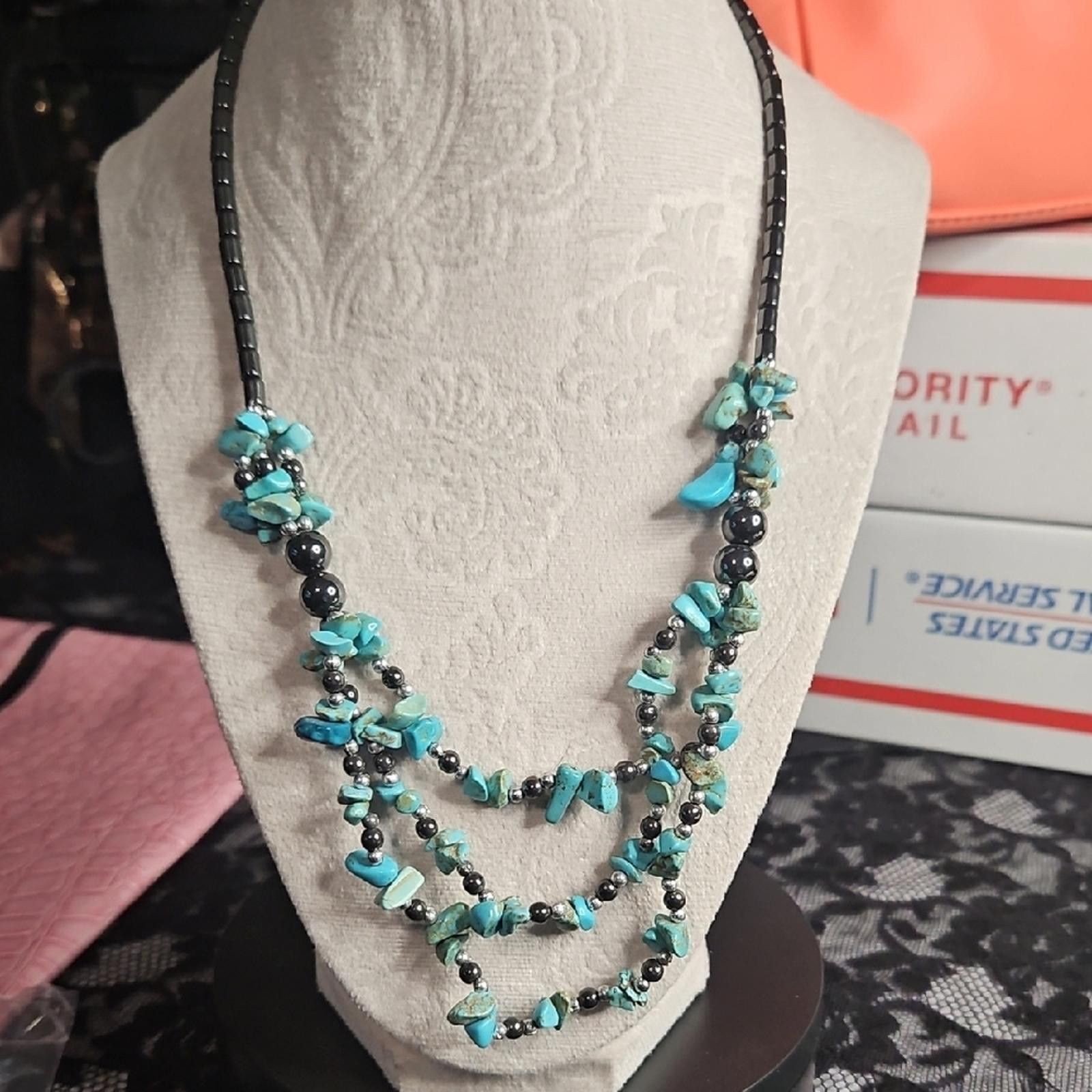 Other Turquoise and Black Beaded Necklace Size ONE SIZE - 1 Preview