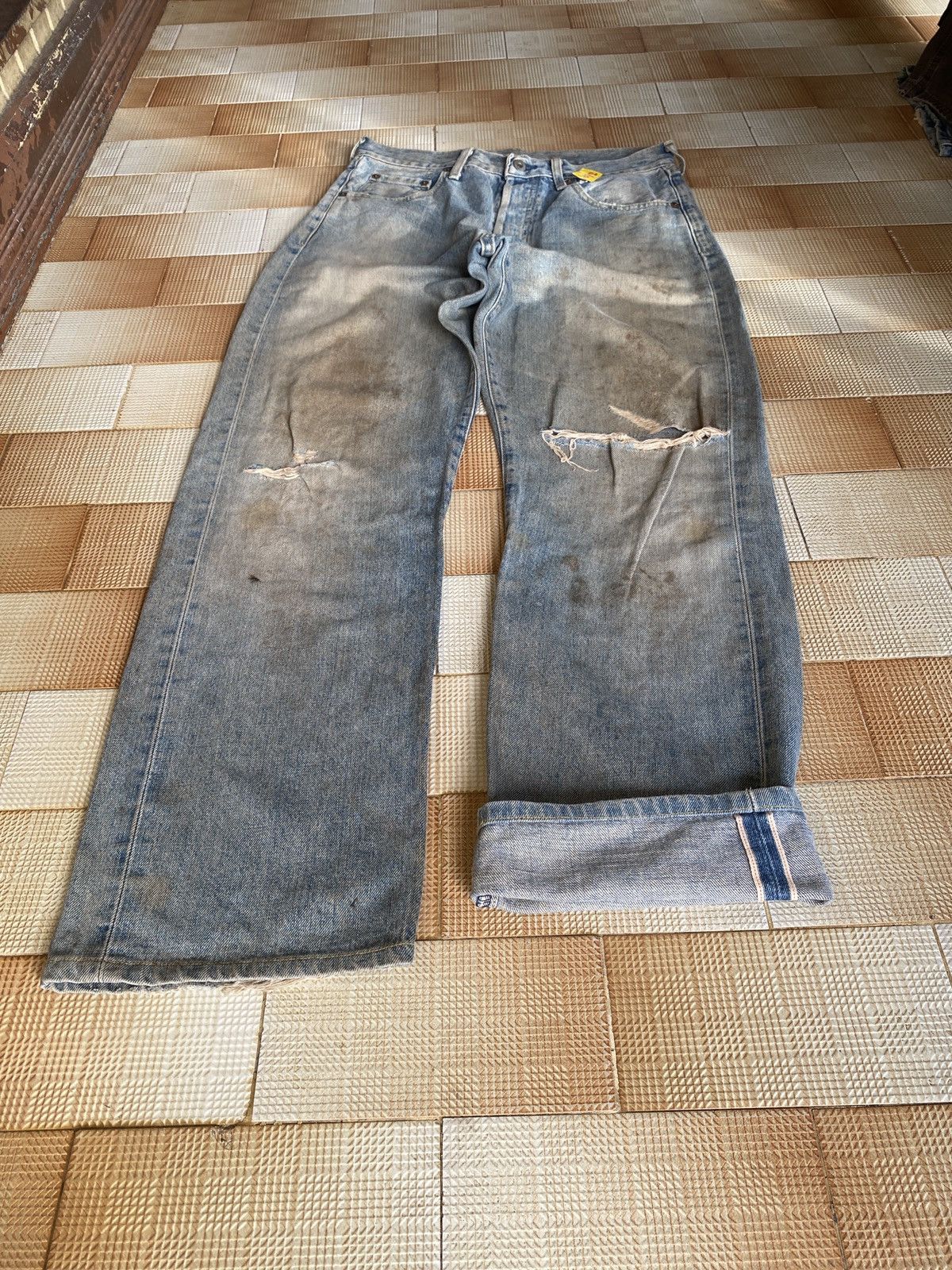 Levi's Vintage Clothing × Vintage Vintage levi’s big E buckle back denim Size US 31 - 2 Thumbnail