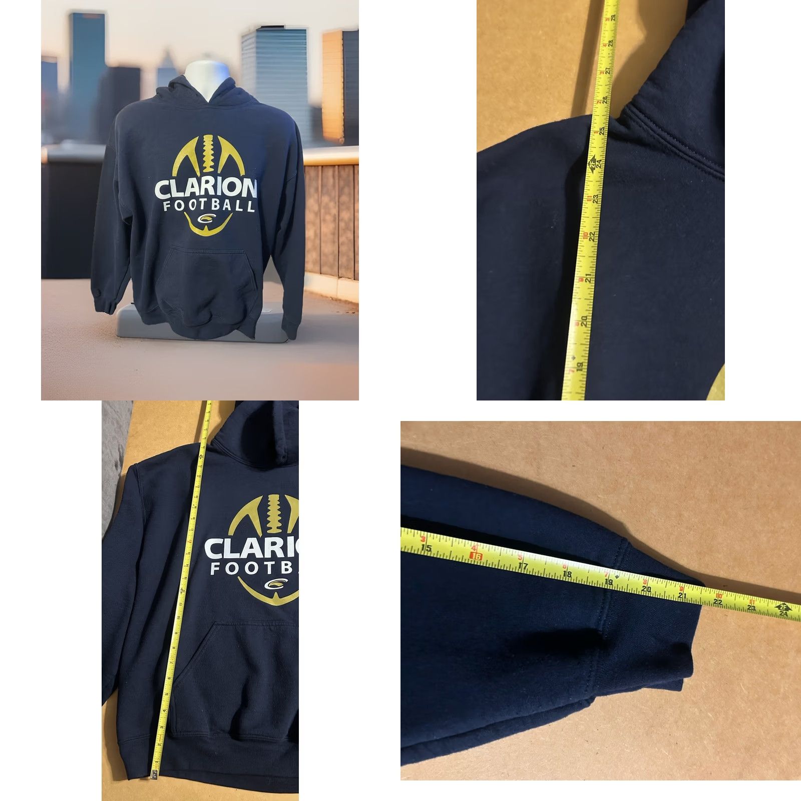 Vintage Clarion University Football Hoodie Men XL Navy Blue Size US XL / EU 56 / 4 - 8 Thumbnail
