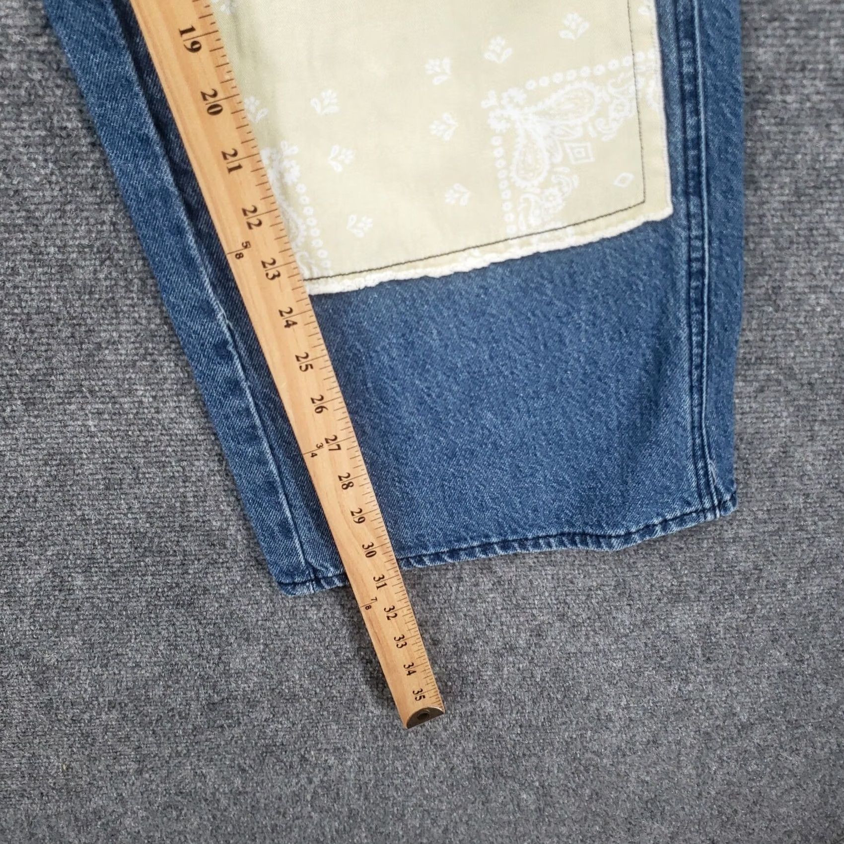 Pacsun PacSun Jeans Women 27 Blue Baggy Wide Leg Button Fly Hi Rise Patchwork Denim Size 27" / US 4 / IT 40 - 6 Thumbnail