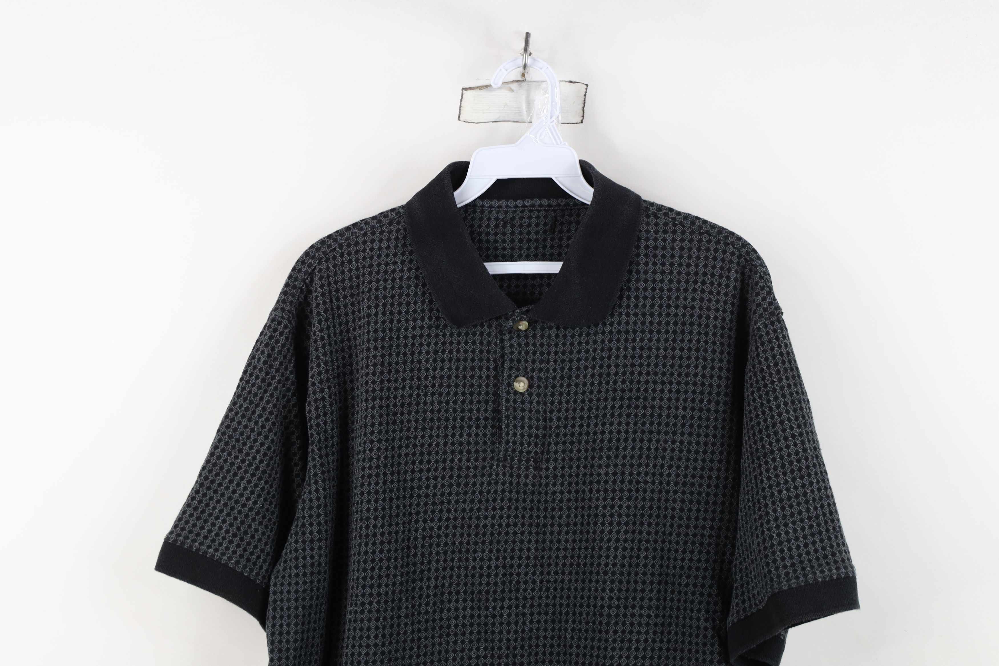 Vintage Vintage 90s Streetewar Diamond Knit Golf Polo Shirt Size US L / EU 52-54 / 3 - 2 Thumbnail