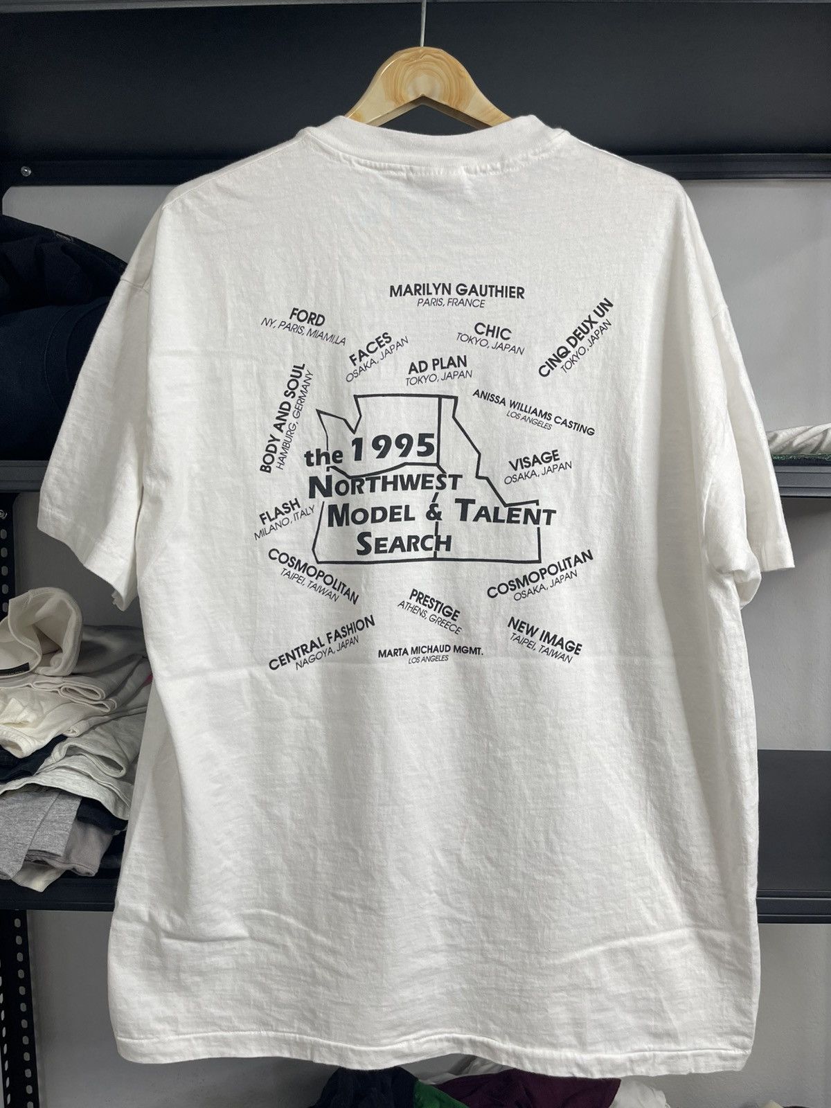 Vintage Grail! Vtg 95 Bergstrom Models Int'l Talent Search T-Shirt Size US XL / EU 56 / 4 - 2 Thumbnail