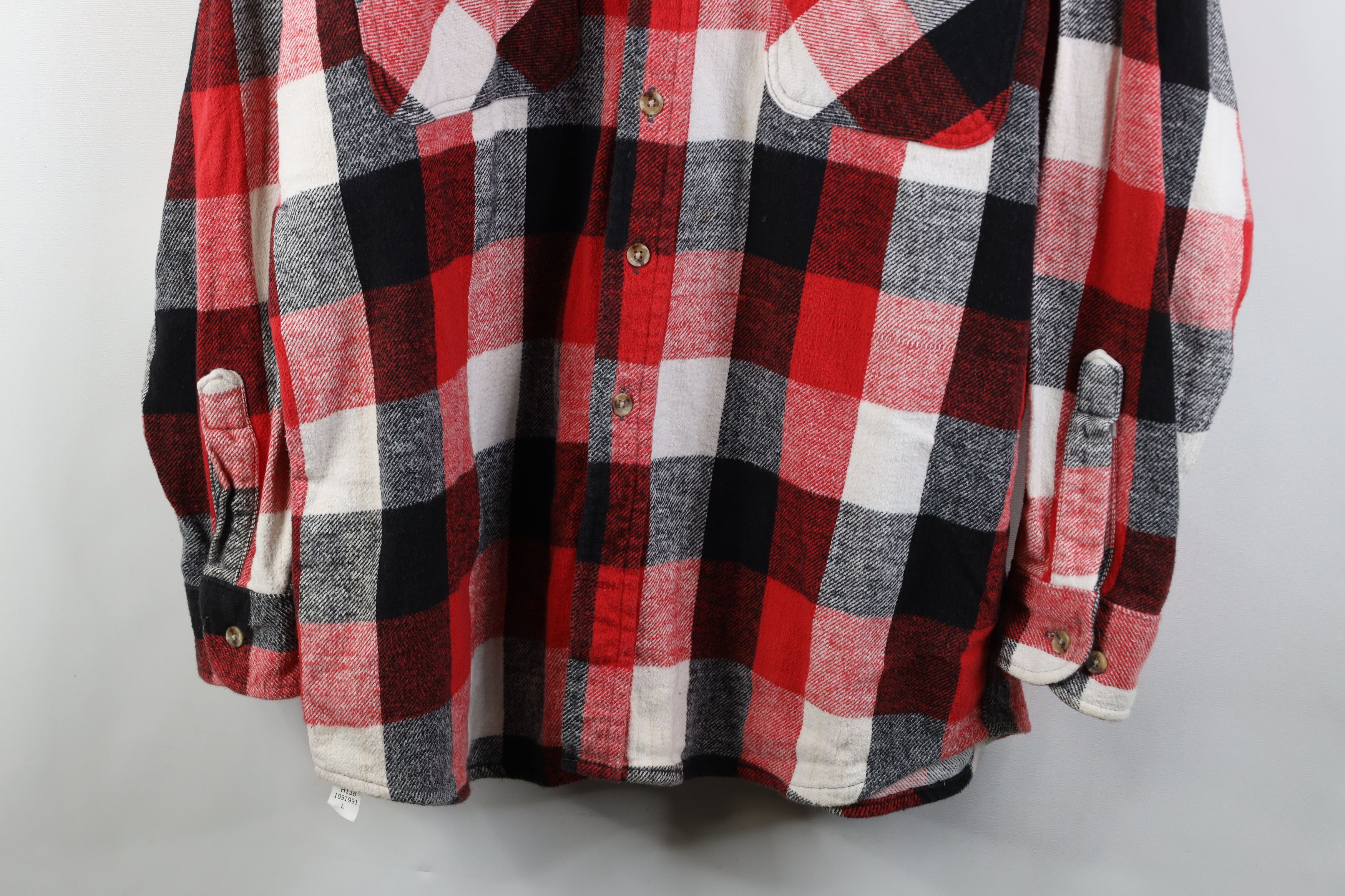 Vintage Vintage 90s Streetwear Heavyweight Button Shirt Plaid Size US L / EU 52-54 / 3 - 3 Thumbnail