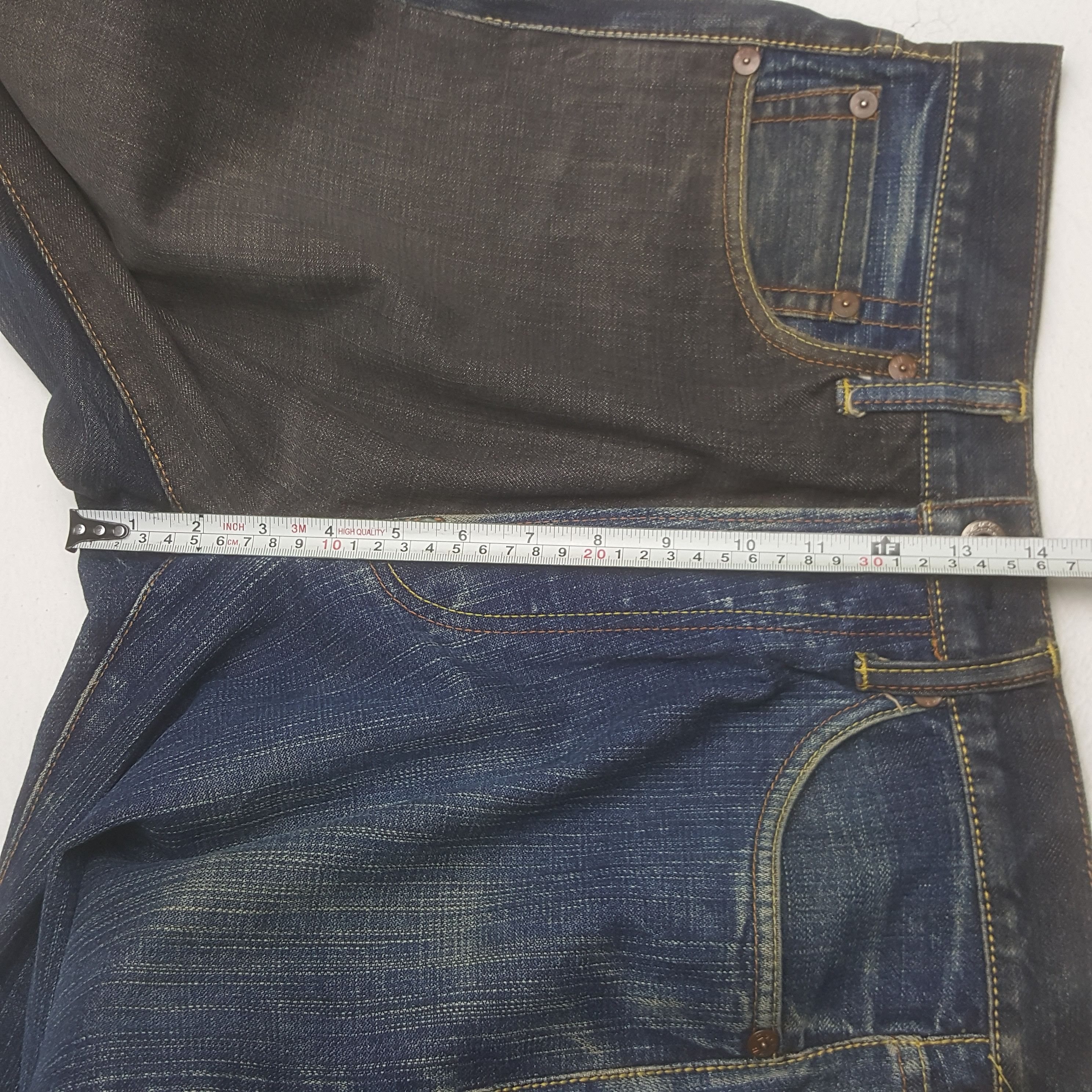 Evisu × Japanese Brand Vintage Evisu Paris Two Tone Custom Diacock Art Denim Jeans Size US 29 - 8 Thumbnail