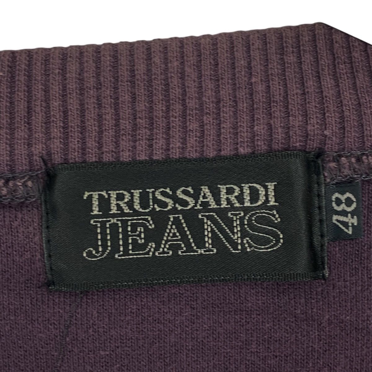 Vintage Vintage 90s Trussardi Sweatshirt Crewneck Purple Big Logo Size US L / EU 52-54 / 3 - 6 Thumbnail