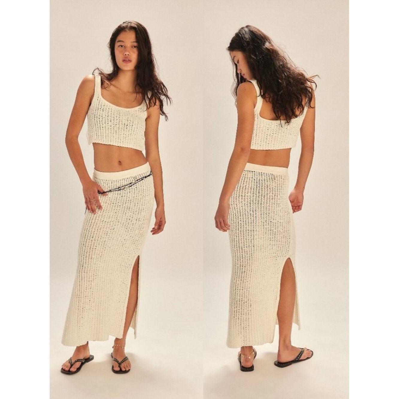 Free People New Free People Havana Sweater Set In Coconut Milk Size L Size L / US 10 / IT 46 - 1 Thumbnail