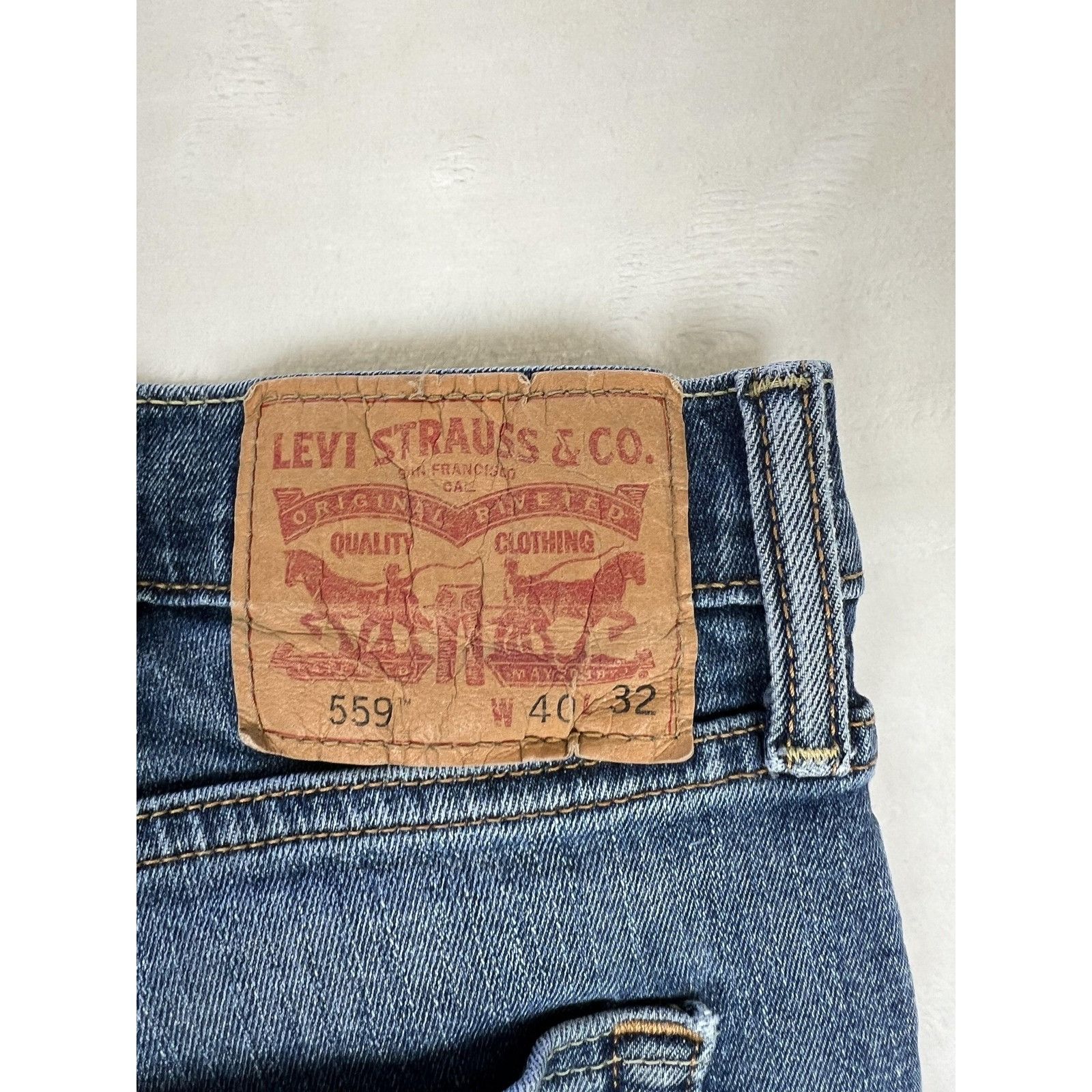 Levi's Levis 559 Jeans Mens 40x32 Blue Denim Relaxed Straight Leg D Size US 40 / EU 56 - 7 Thumbnail