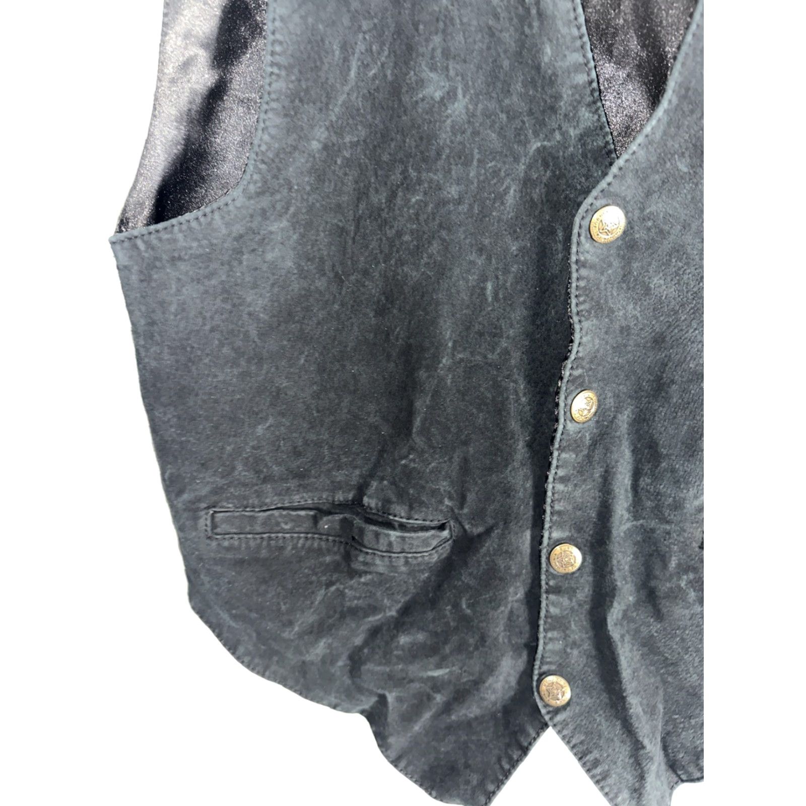 Scully Scully Mens Vest M Black Suede Front Snap Genuine Leather Formal Wear Size US M / EU 48-50 / 2 - 4 Thumbnail