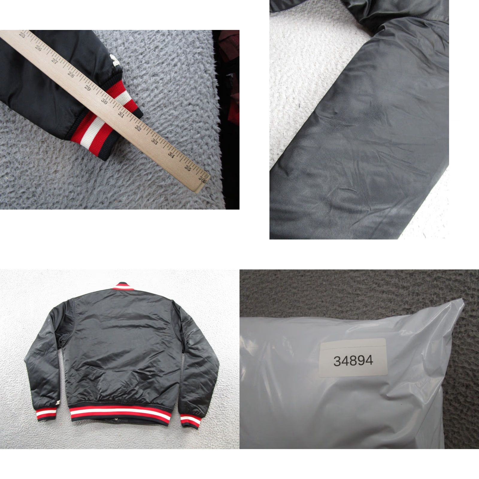 Starter VINTAGE Starter Chicago Bulls Men’s Size M Black 90s Satin Jacket Snap Up Read Size US M / EU 48-50 / 2 - 9 Thumbnail