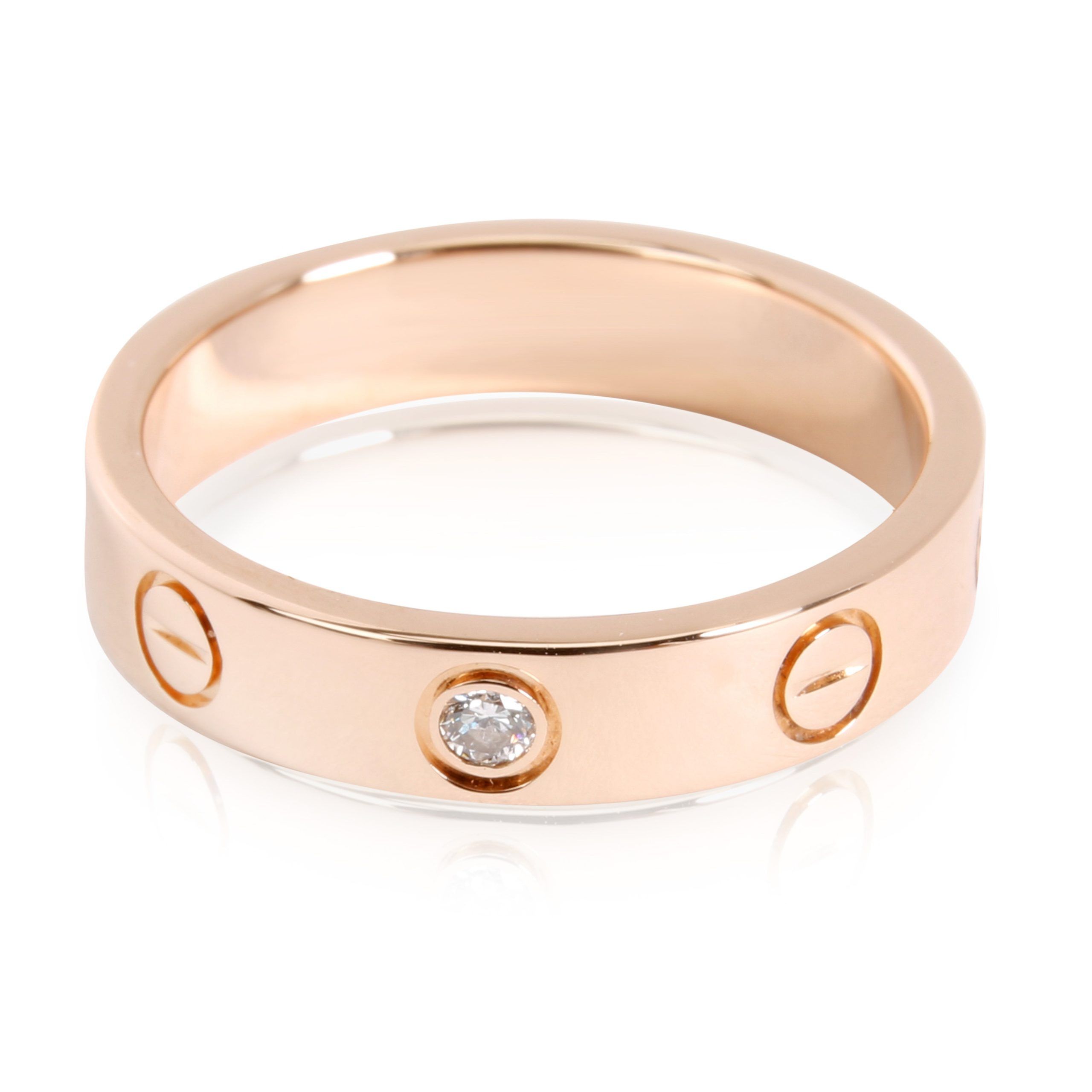 image of Cartier Diamond Love Ring In 18K Rose Gold 0.03 Ctw, Women's