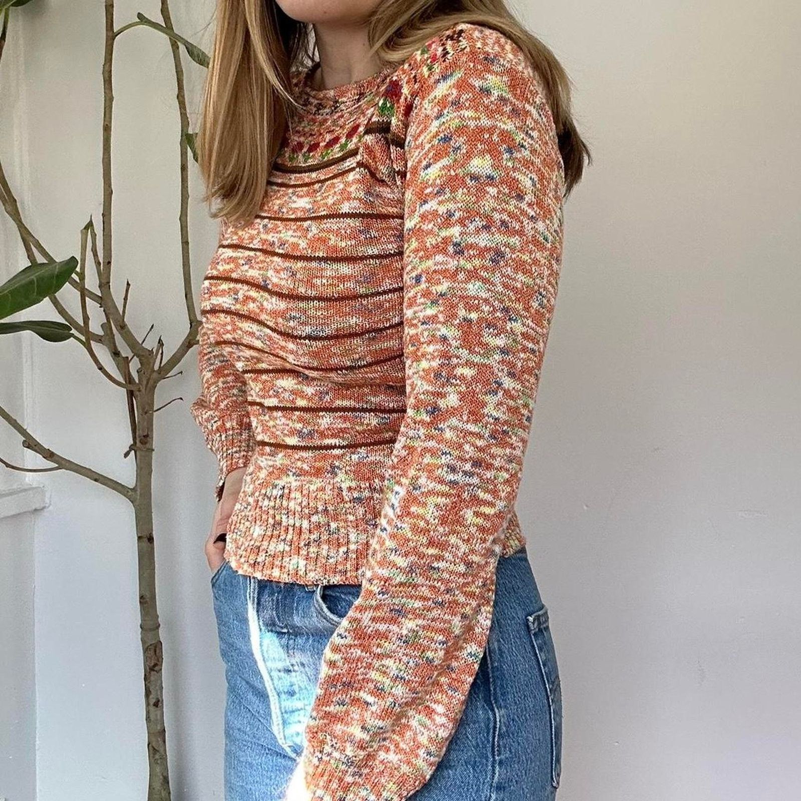 Other Vintage Orange Tulip Sweater (XS) Size XS / US 0-2 / IT 36-38 - 3 Thumbnail