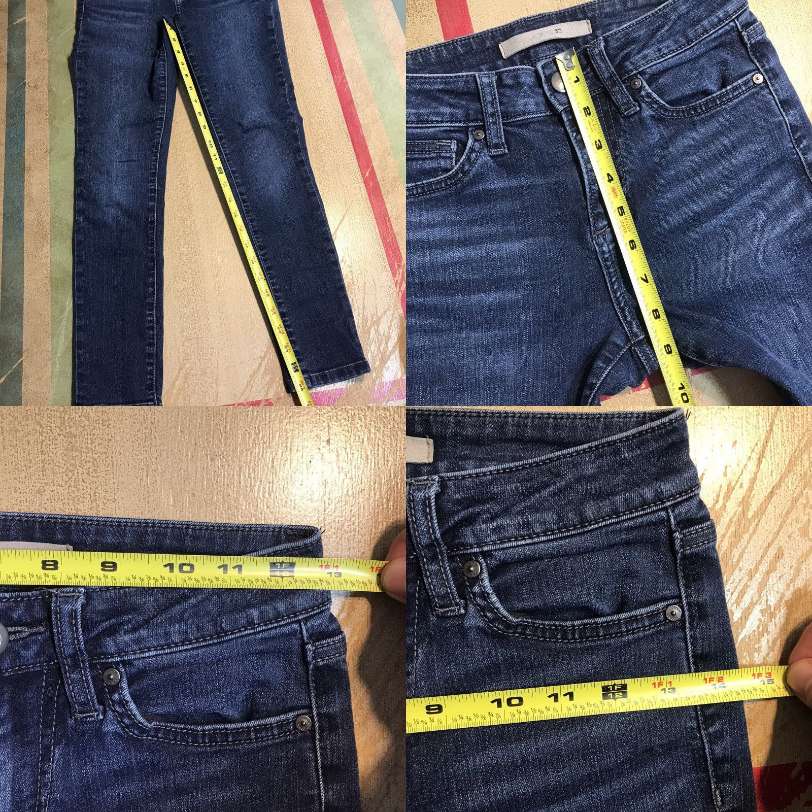 Vintage Joe's Jeans Womens Jeans 24 x 25 Inseam Skinny Ankle Crop Denim Stretch 5-Pocket Blue Fall Spring Summer Winter Womens Size 42" / US 20 - 8 Thumbnail