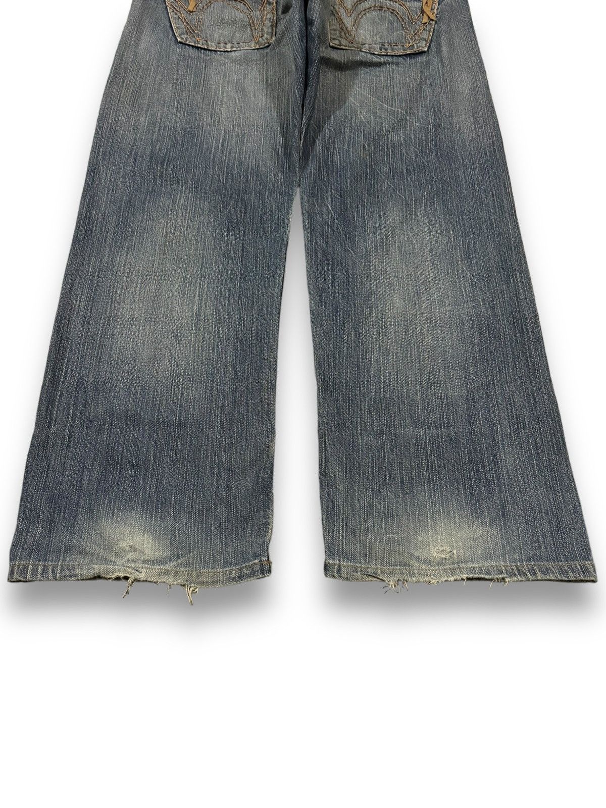 Edwin Exclusive Vintage Edwin XV Dirt Blue Wash Baggy Ripped Jeans Size US 33 - 16 Thumbnail