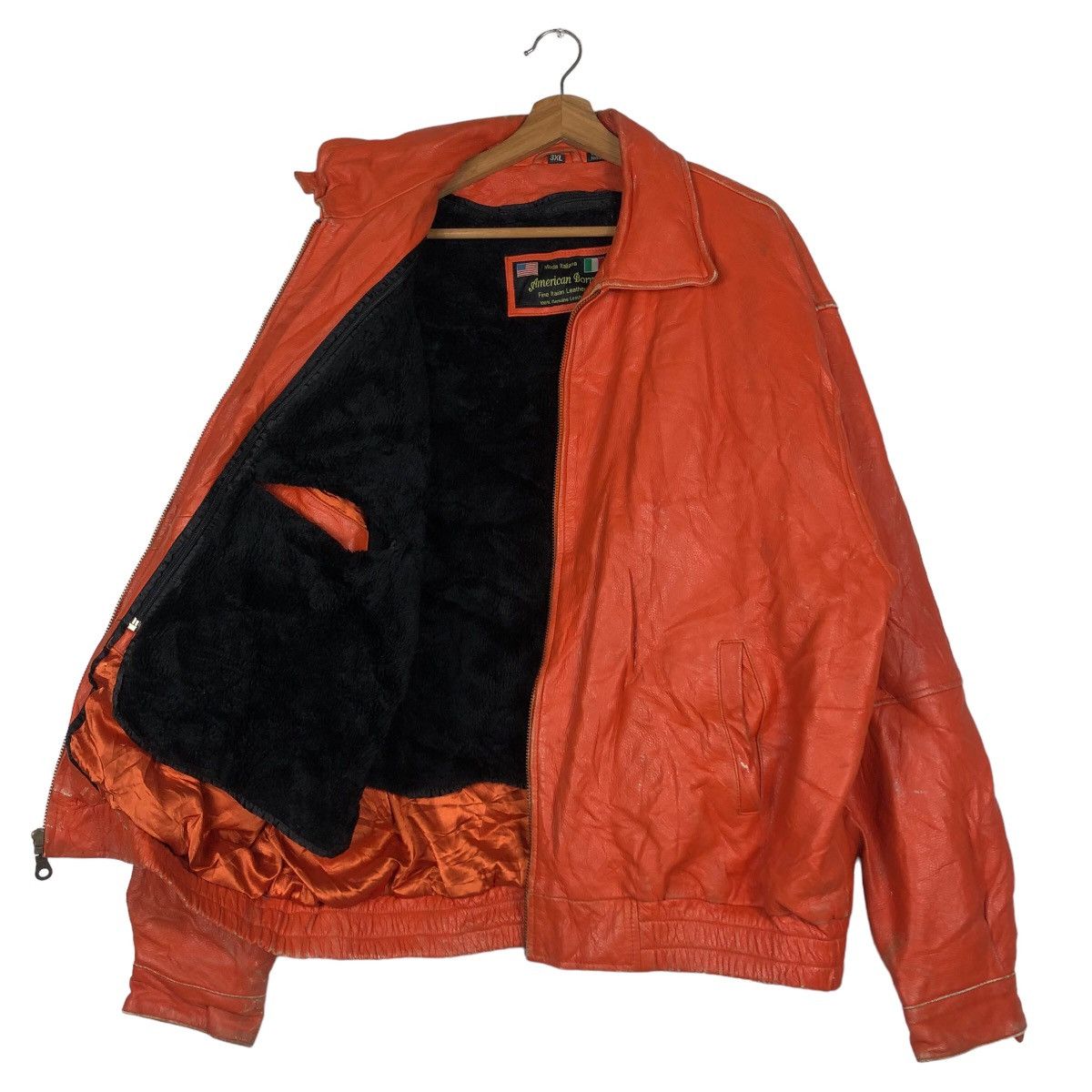 Japanese Brand 🔥Moda Italiana American Born Genuine Leather Biker Jacket Size US XXL / EU 58 / 5 - 11 Thumbnail