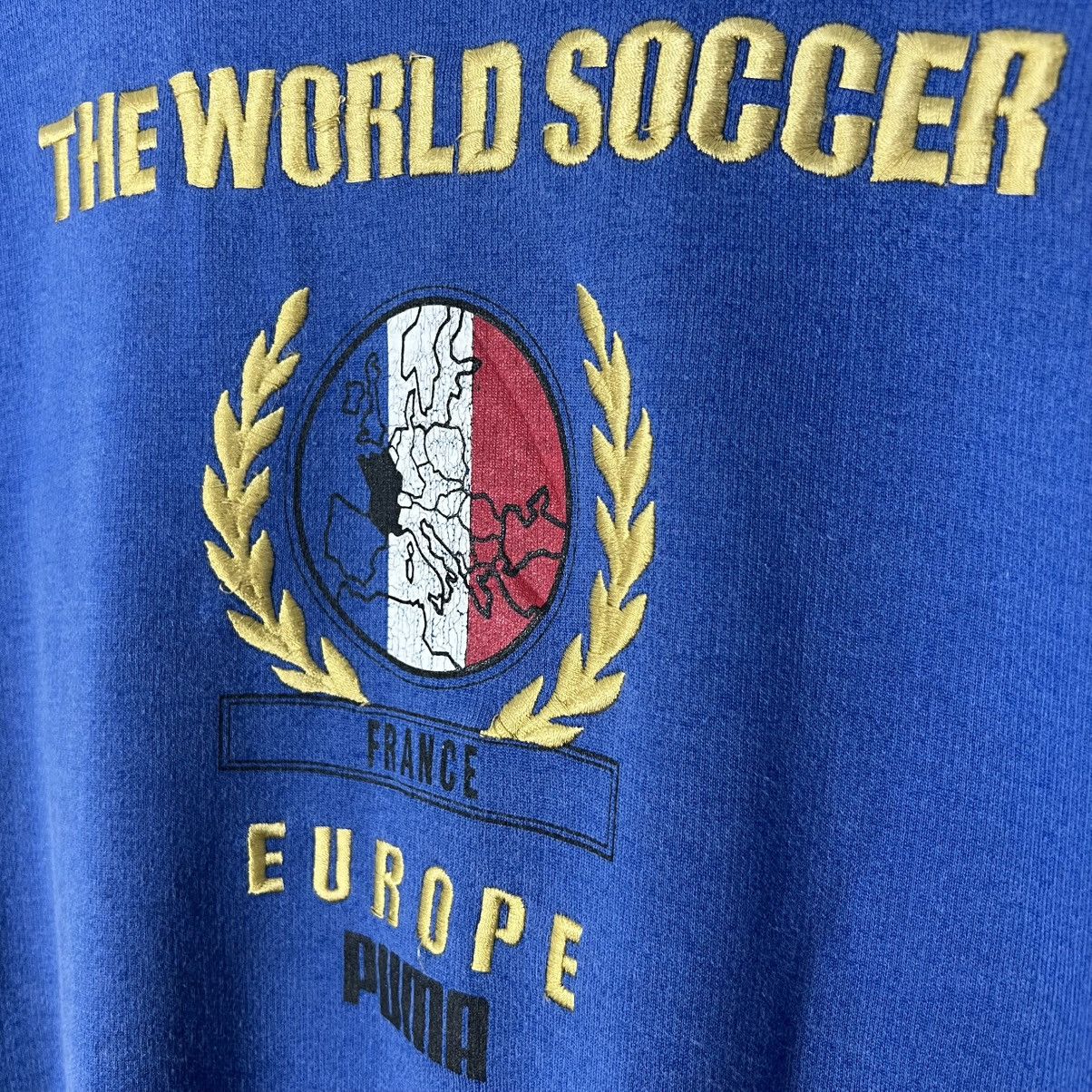 Puma 90s Vintage France The World Football Europe Sweatshirt Size US L / EU 52-54 / 3 - 5 Thumbnail