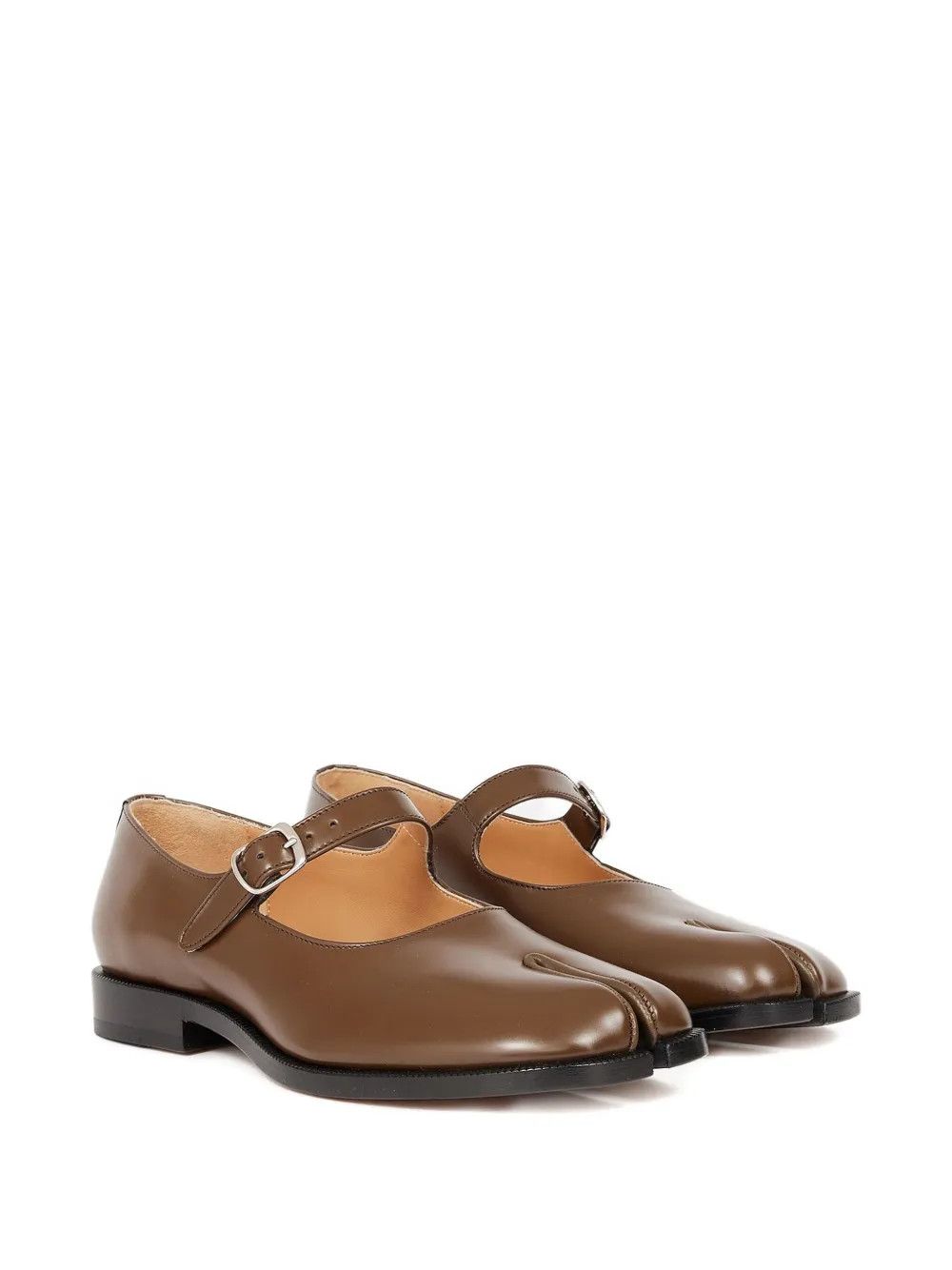 Maison Margiela o1w1db10526 Tabi Mary Jane Flats in Brown Size US 9 / IT 39 - 2 Thumbnail