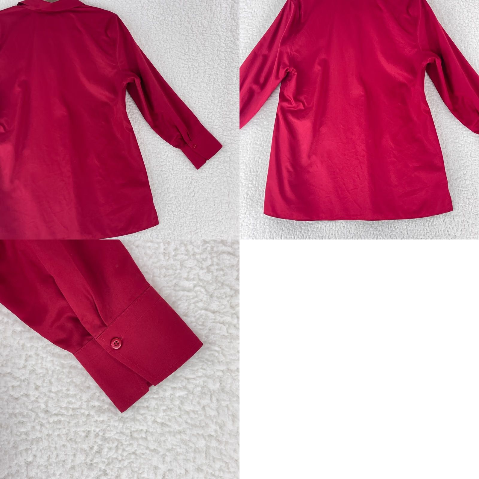 Vintage Chico's Button-Up Shirt Women Red 100% Cotton Petite Long Sleeve Collared Size 12P Size XL / US 12-14 / IT 48-50 - 9 Thumbnail