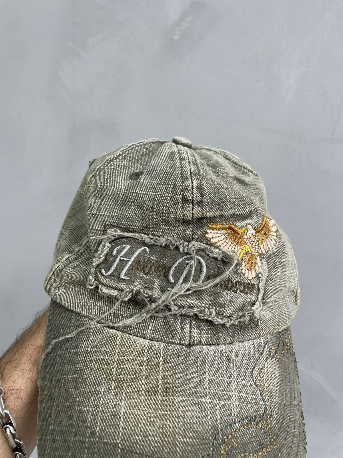 Harley Davidson VINTAGE HARLEY DAVIDSON Y2K RARE CAP HAT DISTRESSED 90s Size ONE SIZE - 4 Thumbnail