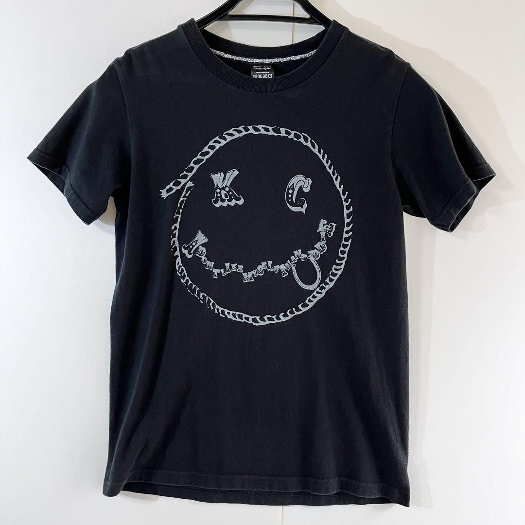 image of Number N Ine Nirvana Smiley Logo Tee in Black, Men's (Size Small)