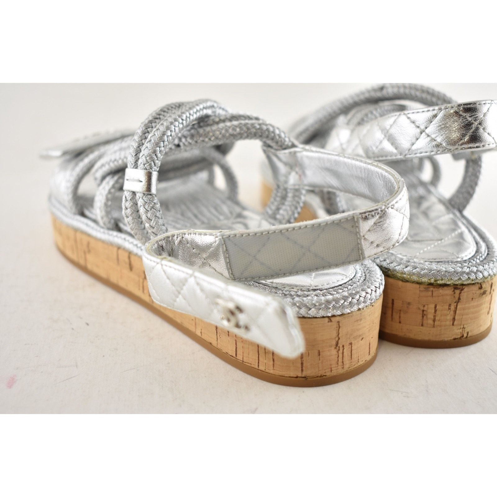 Chanel Chanel 20S Silver Cord Rope CC Logo Quilted Ankle Strap Size US 6 / IT 36 - 15 Thumbnail