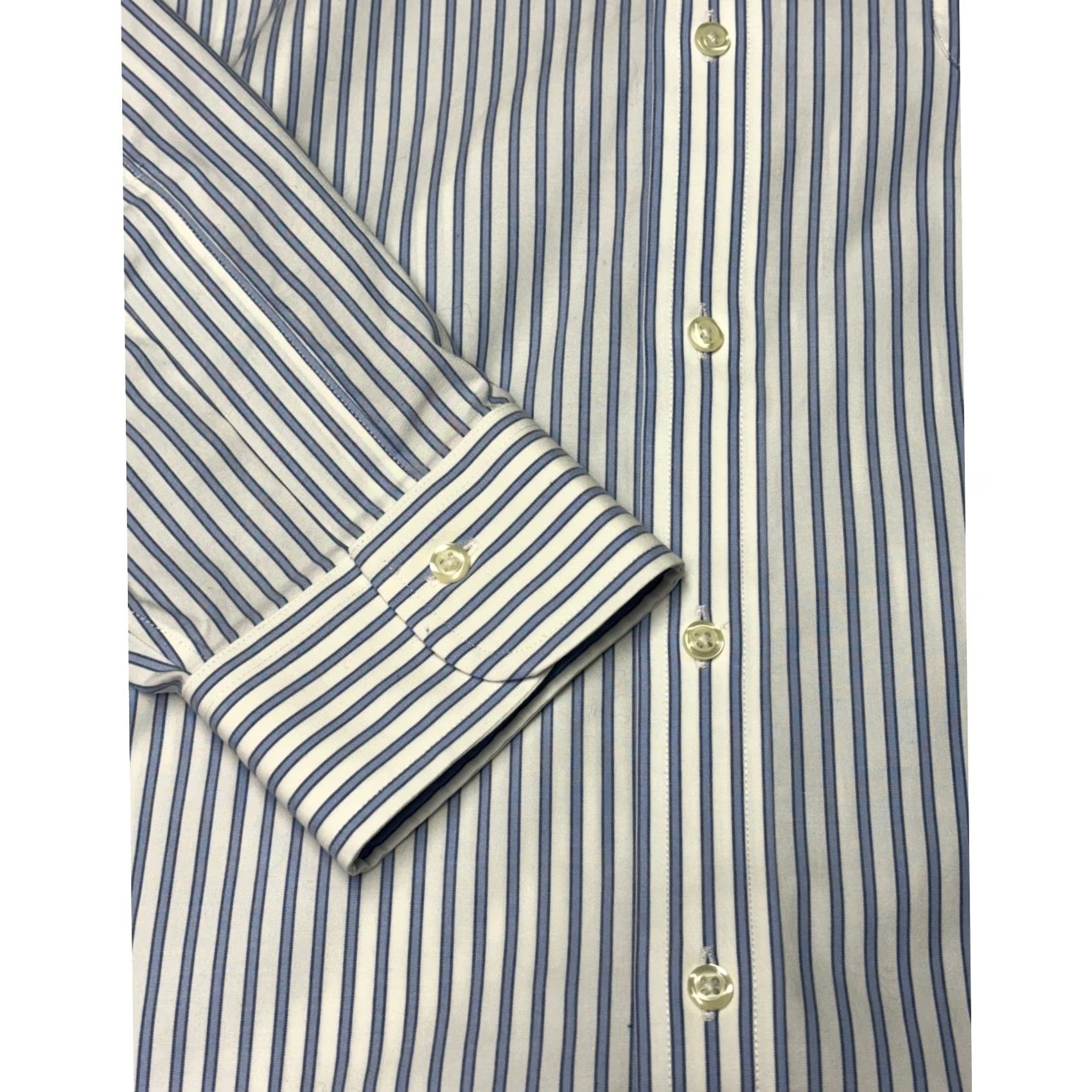 Brooks Brothers Brooks Brothers Mens Dress Shirt Striped Blue Regular Fit Non-Iron Supima Cotton Shirt 17-34 Button-Down Pocket Womens? Size US XL / EU 56 / 4 - 3 Thumbnail