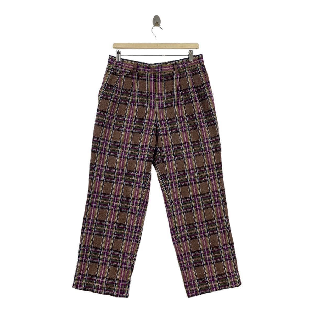 Japanese Brand SIROSET Japanese Brand Check Tartan Brown Straight Cut Size US 32 / EU 48 - 1 Thumbnail