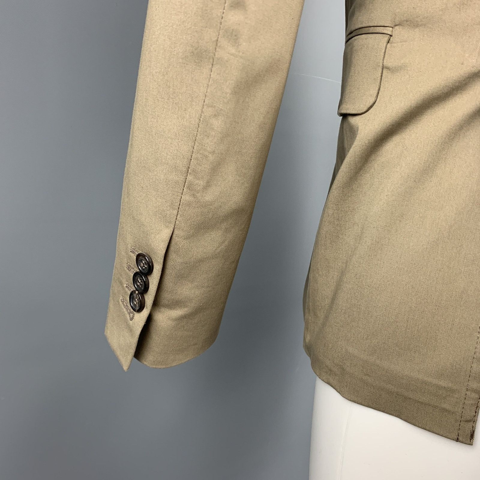 Dsquared2 DSQUARED2 Size 36 Taupe Cotton Blend Notch Lapel Sport Coat Size 36R - 5 Thumbnail