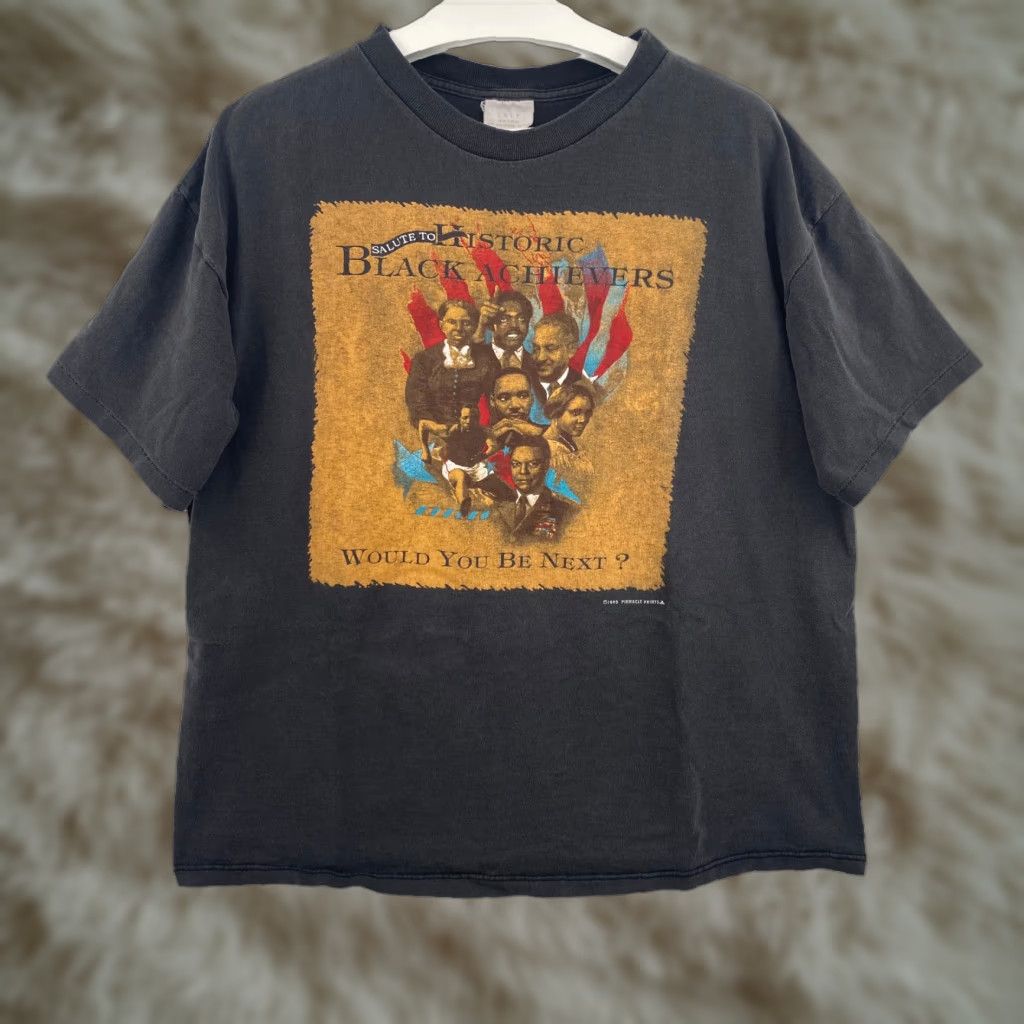 VINTAGE Hanes 90s Graphic Tee Black History T-Shirt XL Unisex Hip