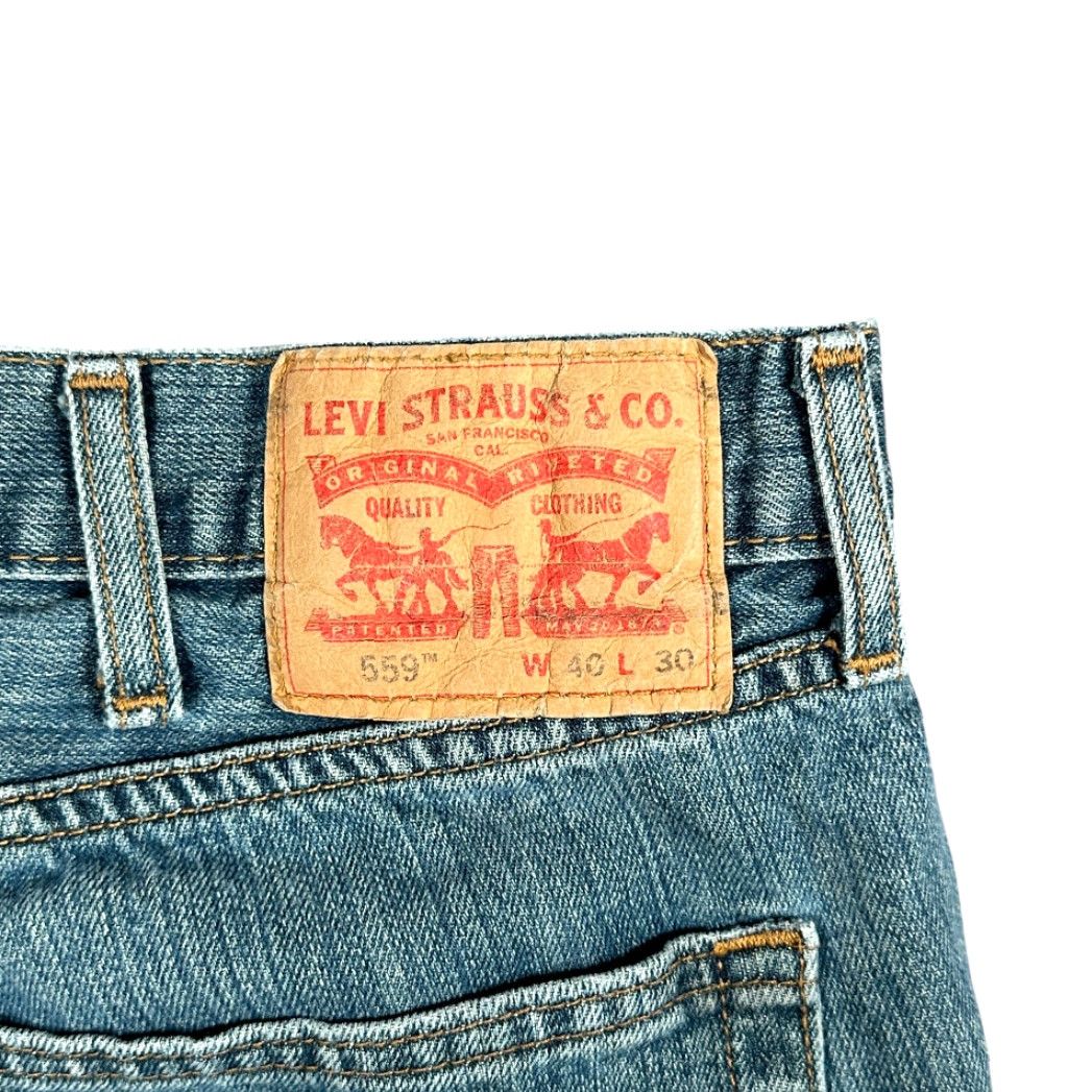 Levi's Levis 559 Jeans Mens 40x29 Blue Relaxed Fit Straight Medium Wash Denim Cotton Size US 40 / EU 56 - 7 Thumbnail