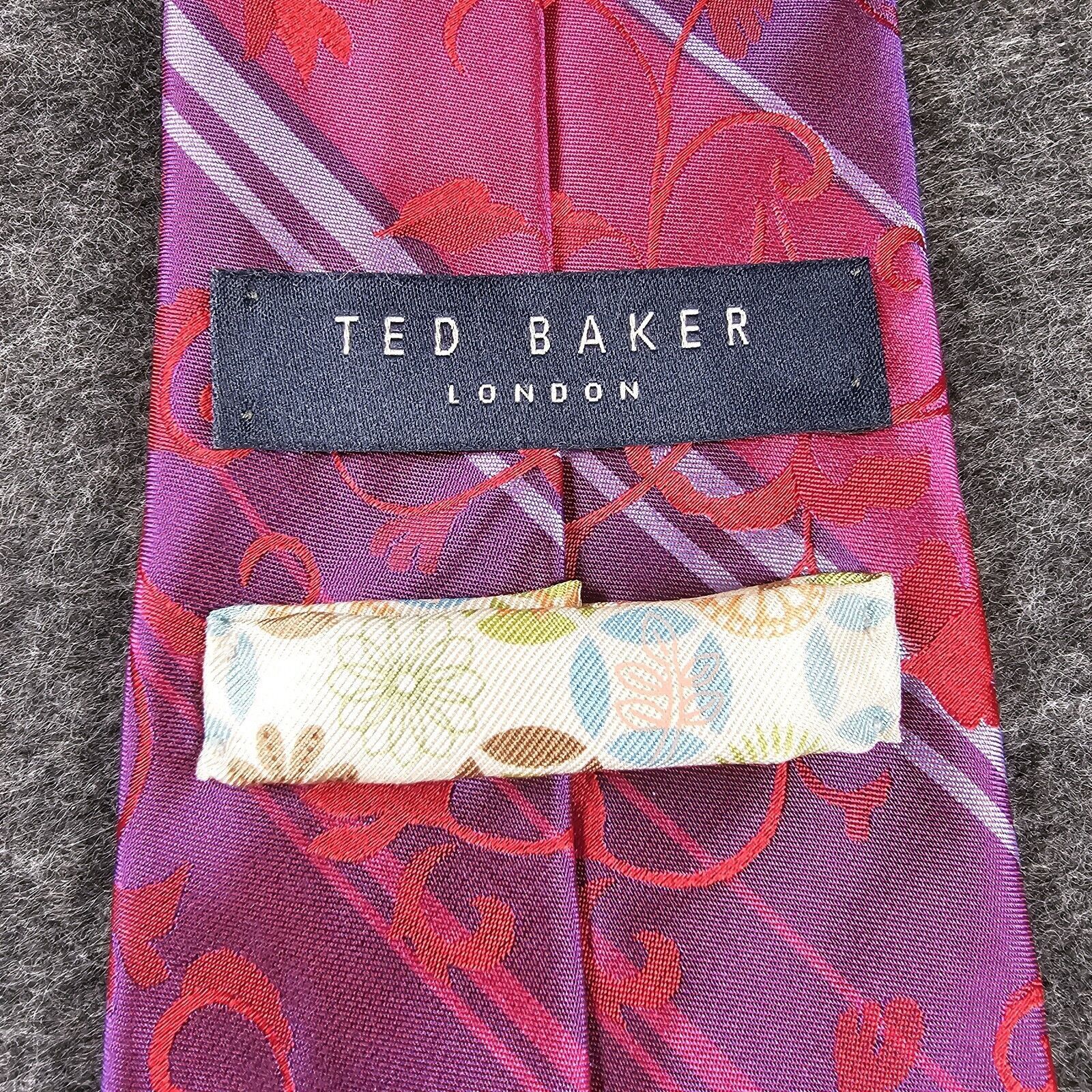 Ted Baker Ted Baker Repp Silk Tie Designer London Luxury USA Stripe Size ONE SIZE - 10 Thumbnail