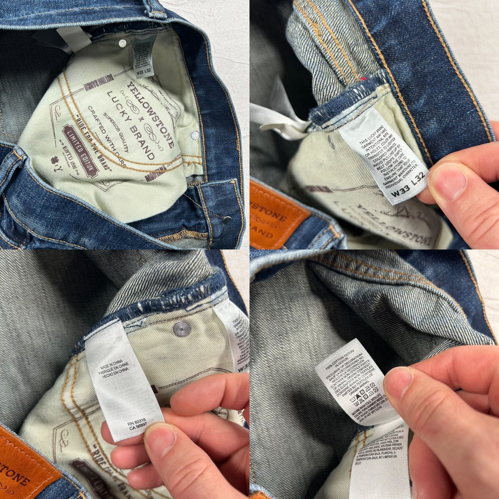 Lucky Brand VINTAGE Yellowstone x Lucky Brand Jeans Mens 33x32 Selvedge Denim 363 Straight Jeans 34 32 Blue 100% Cotton Denim Regular Relaxed Mid Rise Mens Shoes? Size US 34 / EU 50 - 8 Thumbnail