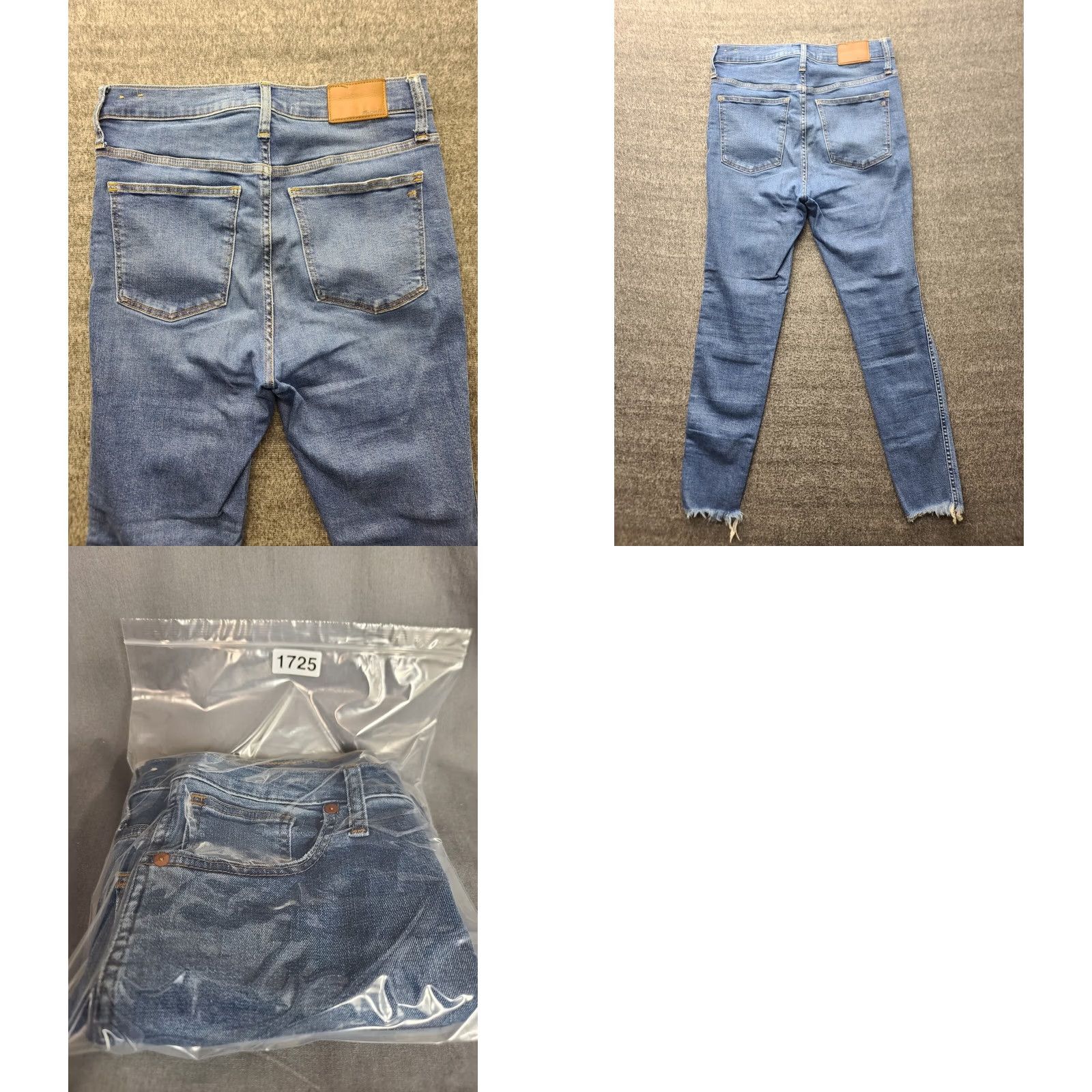 Madewell Madewell High Rise Skinny Jeans Womens 28x27 Light Wash Distressed Raw Cuff Slimming Stretch 5-Pocket Denim Jeans Size 29" - 9 Thumbnail
