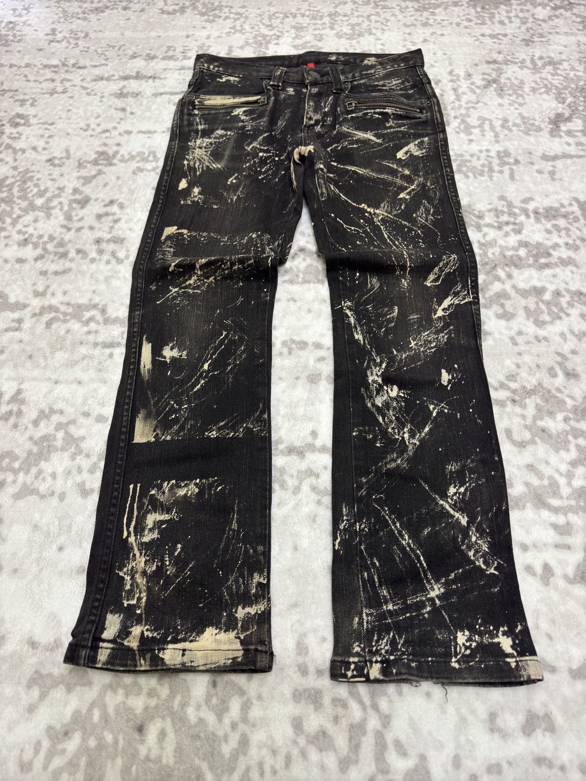 UNIQLO Zipper Acid Wash Jeans