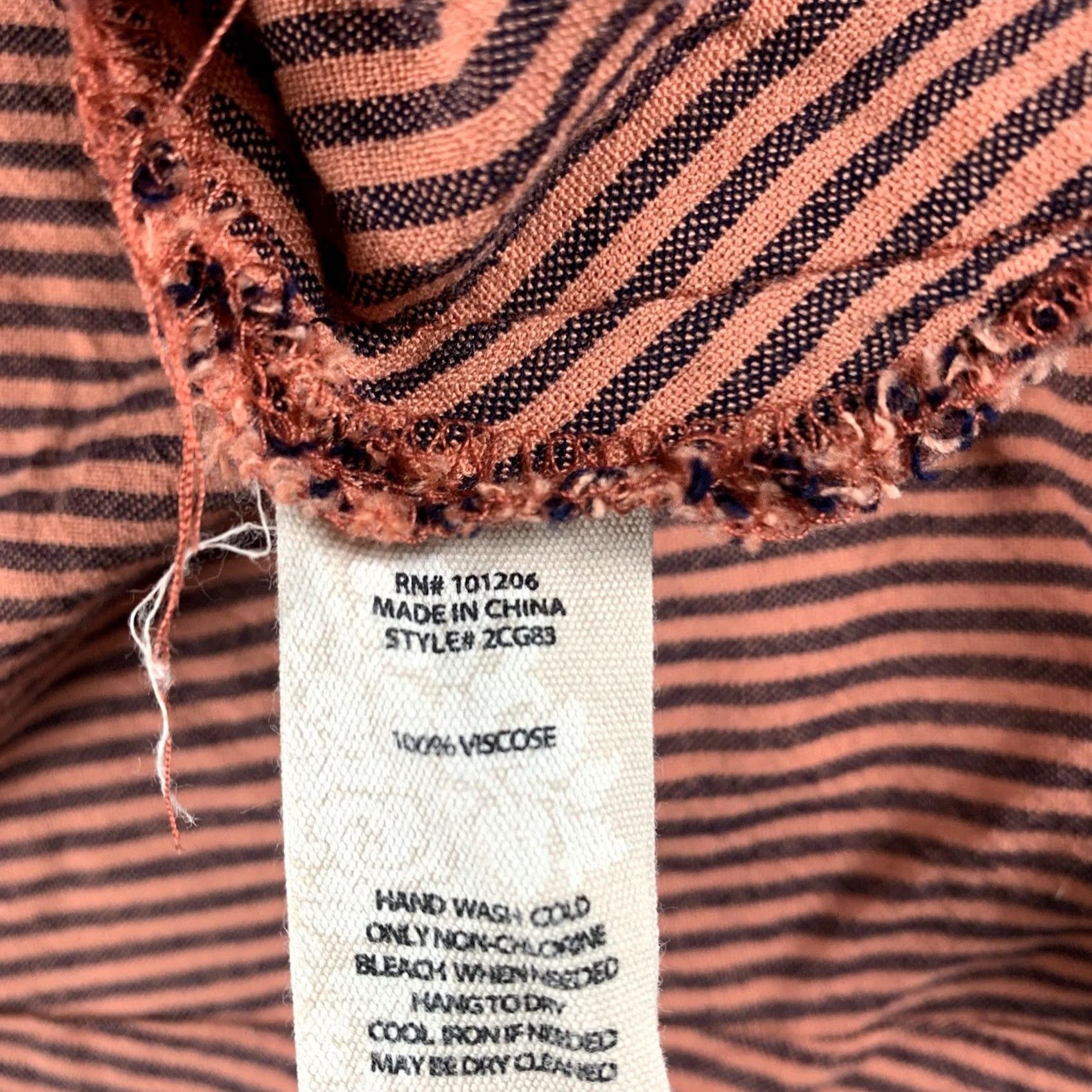 Soft Surroundings Soft Surroundings Shirt S Orange Striped Roll Tab Sleeve Tunic Button Up Size S / US 4 / IT 40 - 5 Thumbnail