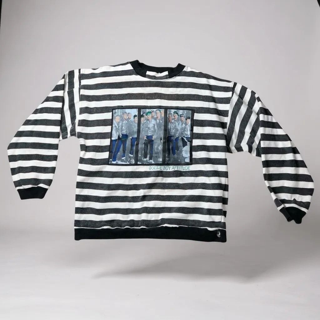 Bugle Boy Bugle Boy Attitude Striped Crewneck Size US L / EU 52-54 / 3 - 1 Thumbnail