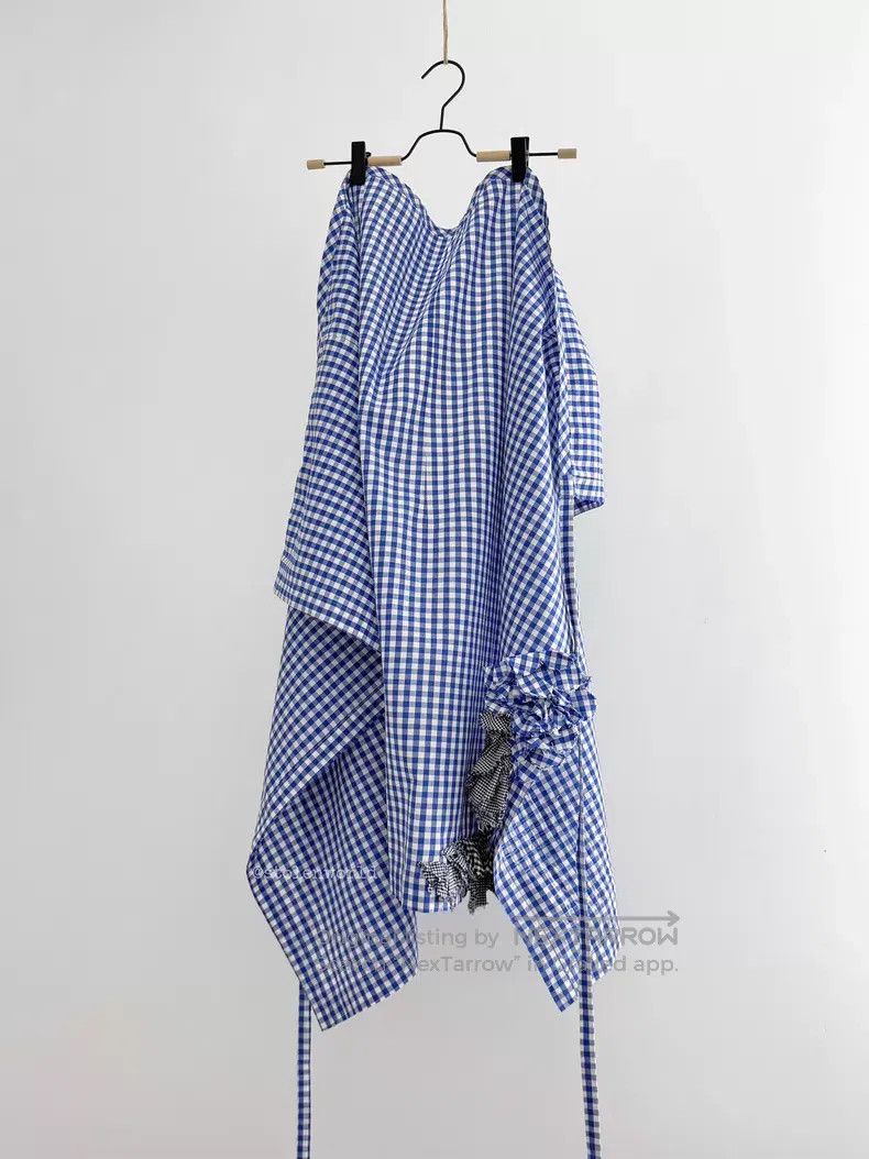 Comme des Garcons Comme Des Garcons size F Blue and White Plaid Flower Folded Size 22" - 3 Thumbnail