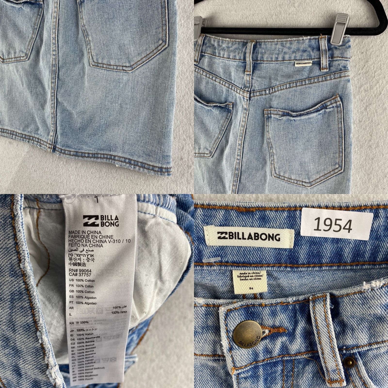 Billabong Billabong Denim Skirt Womens 24 Blue Mini Straight Ripped Distressed Light Wash Skirt Womens 24 Blue Billabong Denim Skirt Short Mini Size 42" / US 20 - 10 Thumbnail