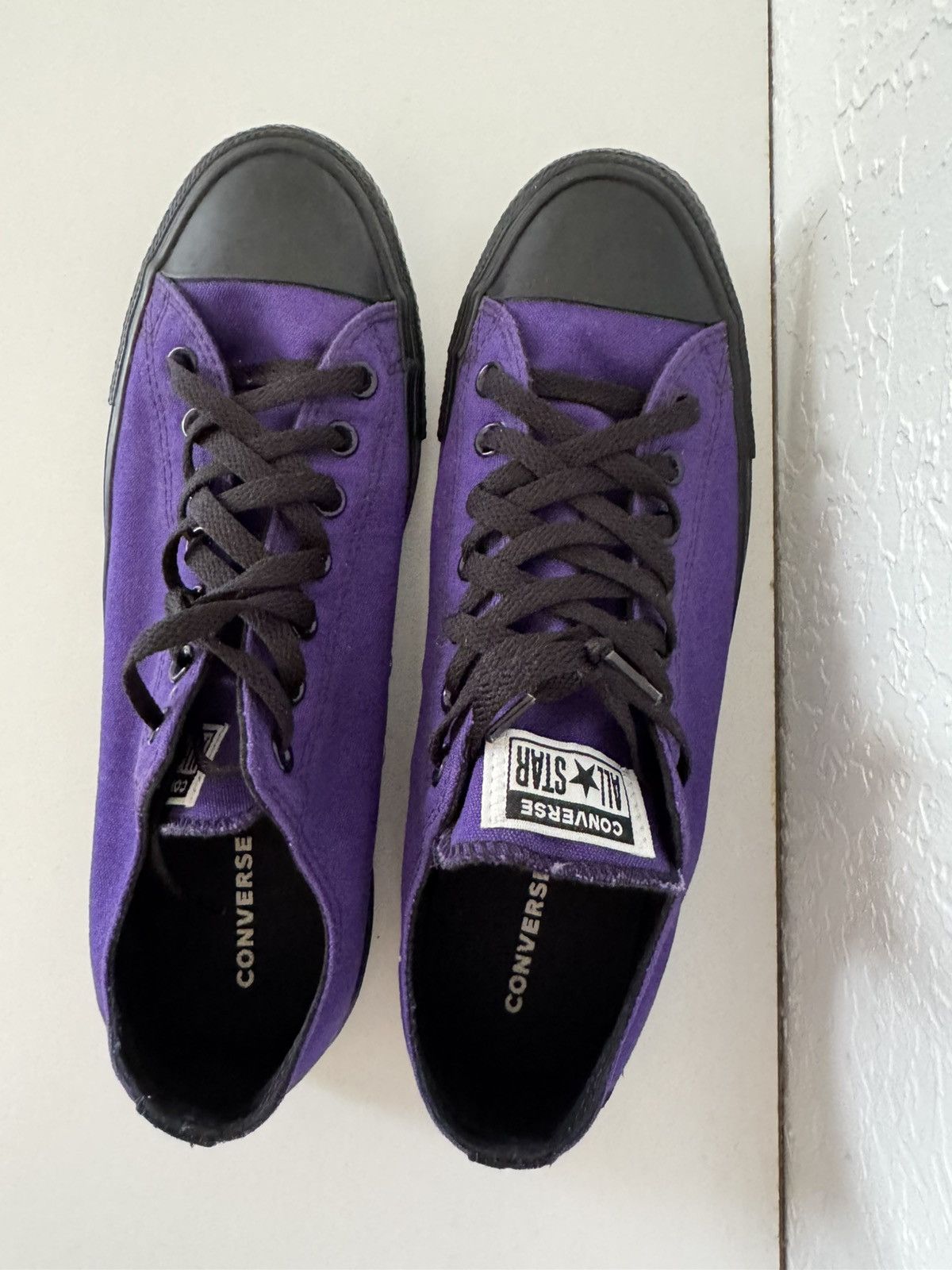 Purple Converse CTAS Low Top Varsity Embroidery