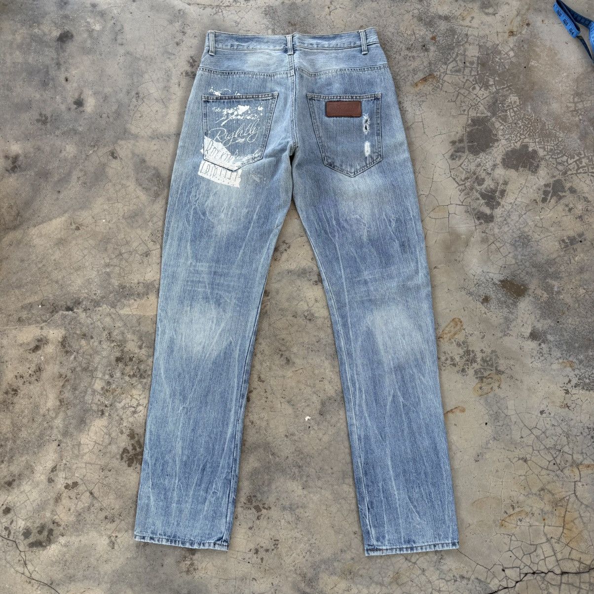 VINTAGE PINK LATTE DISTRESSED JEAN DENIM PANTS