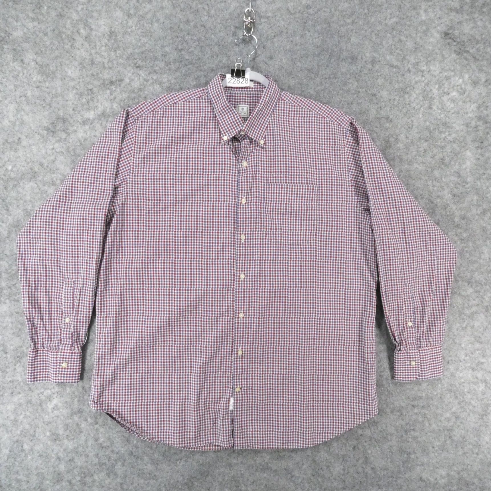 Peter Millar Peter Millar Shirt Mens XL Long Sleeve Button-Up Plaid Blue Red Size US XL / EU 56 / 4 - 2 Thumbnail