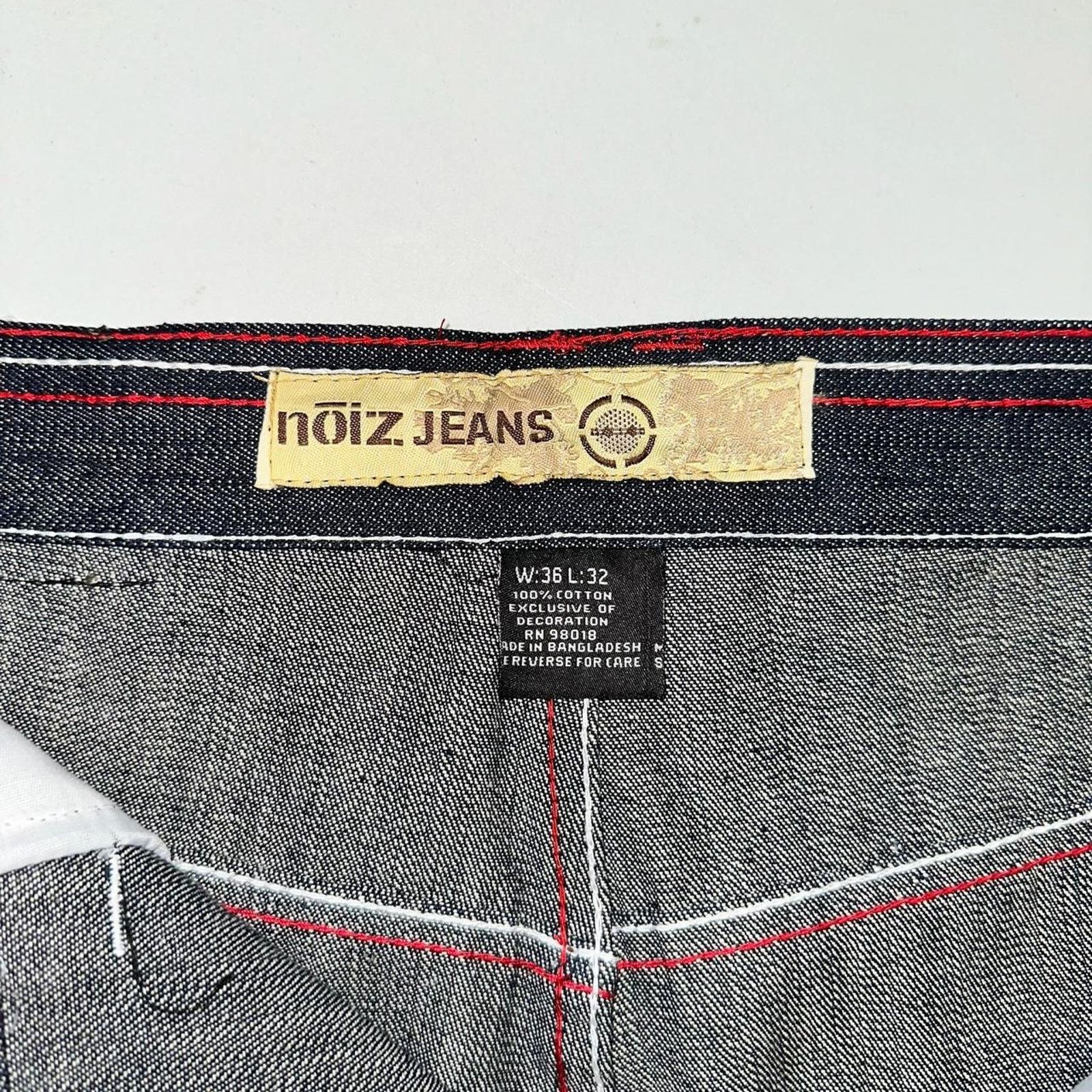 Vintage Vintage baggy y2k noiz blue raw denim embroidered design Size US 36 / EU 52 - 4 Thumbnail